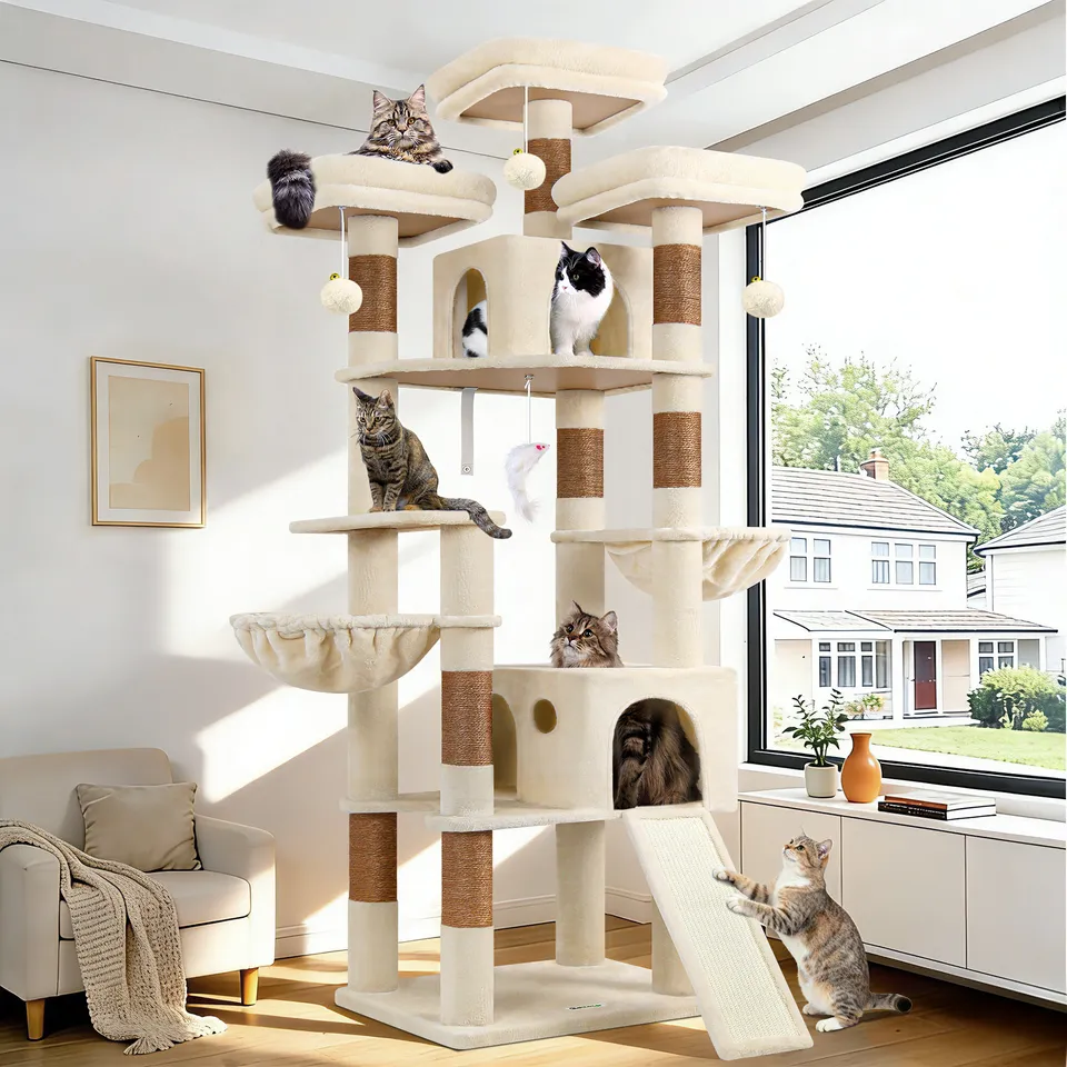 globlazer-f83d-arbre-chat-grand-beige-211-cm image 1