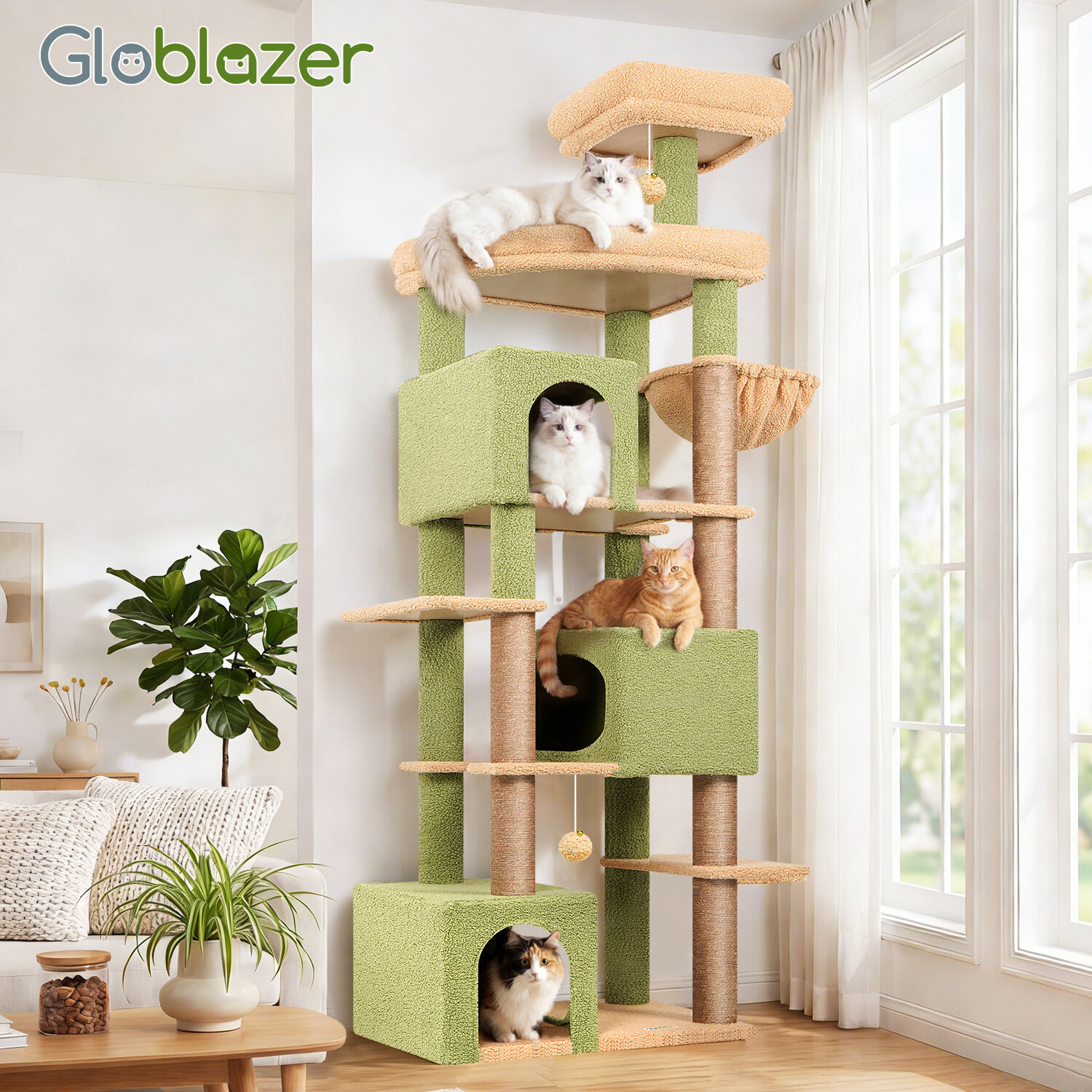 globlazer-s-series-s80-arbre-chat-vert-cactus-80-pouces image 8