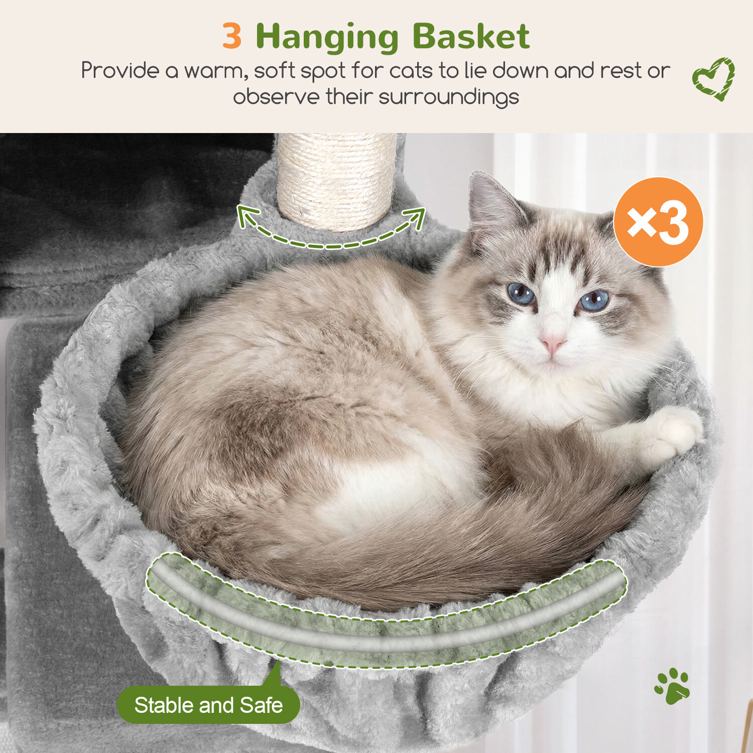 globlazer-f72g-arbre-chat-72-pouces-gris-clair-large image 5
