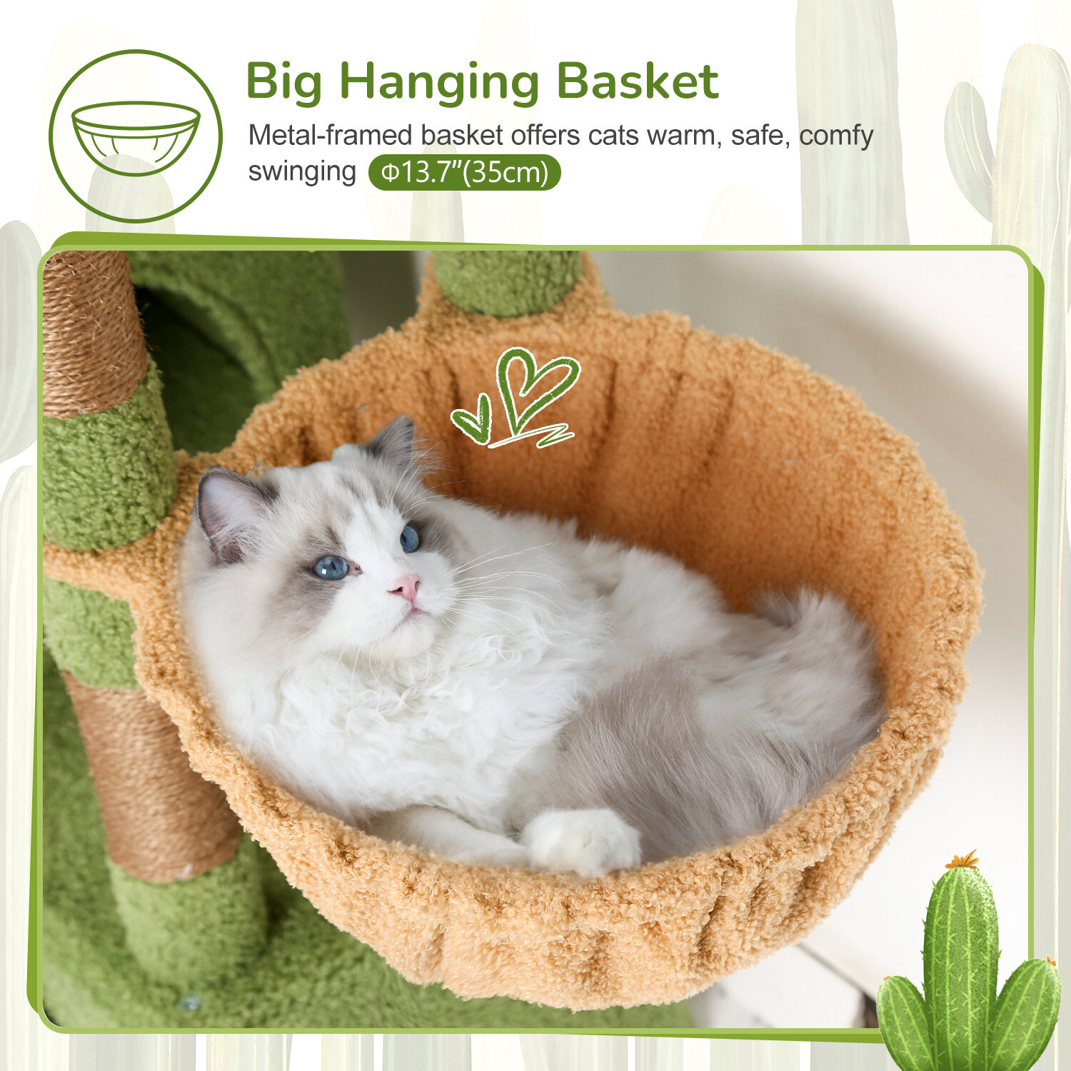 globlazer-s-series-s52-arbre-chat-vert-cactus-132-cm image 5