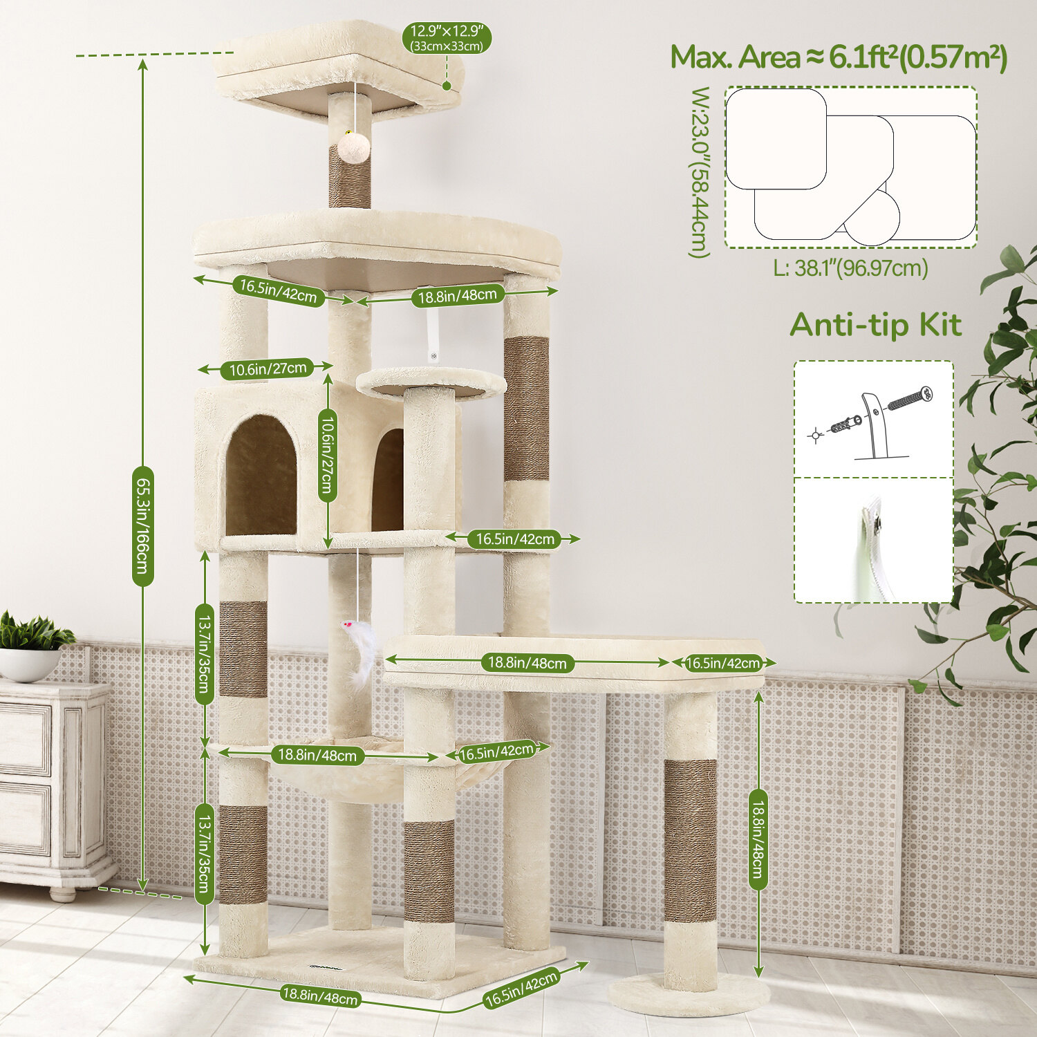globlazer-s65-arbre-chat-beige-165-cm-robuste image 8
