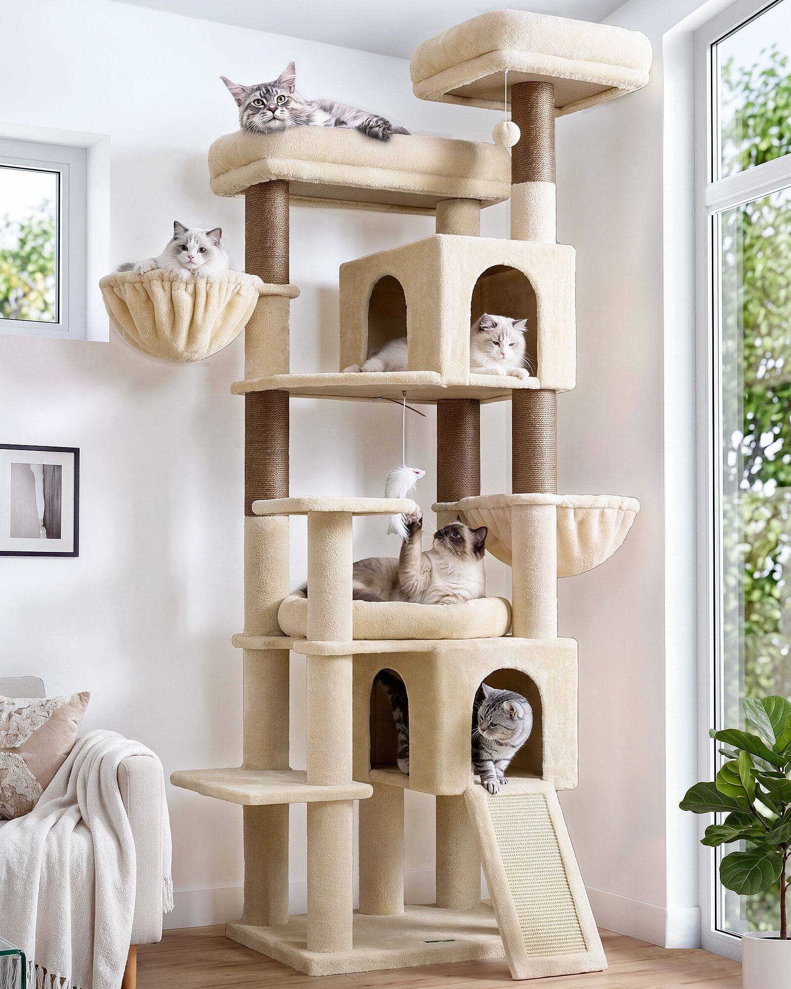globlazer-f75c-arbre-chat-beige-75-pouces image 1