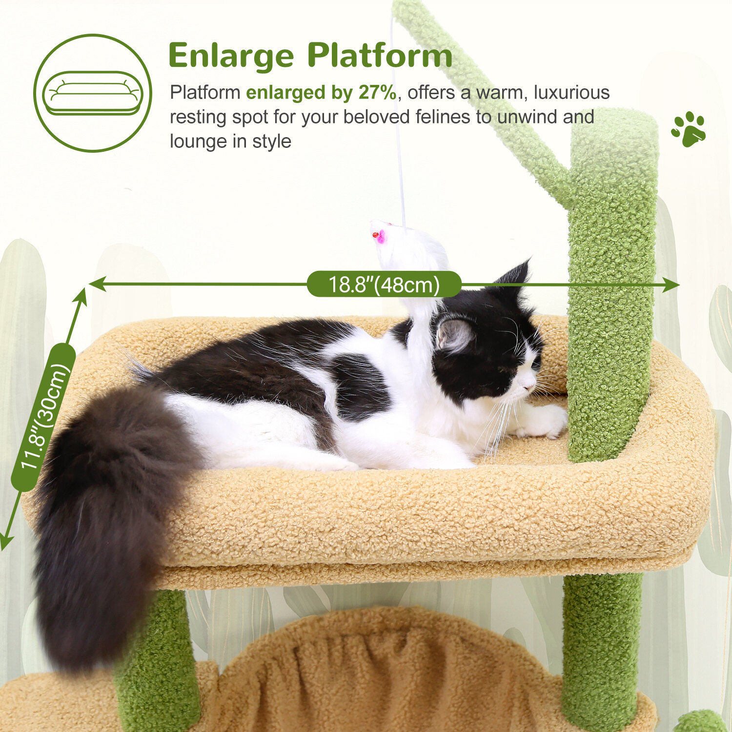 globlazer-f-series-f46a-arbre-chat-vert-117-cm-compact image 4