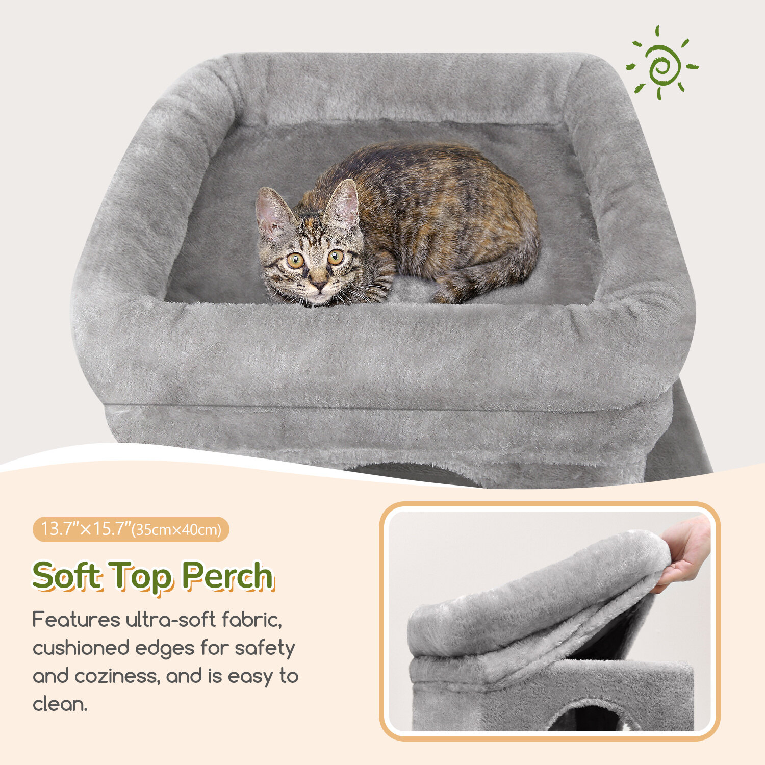 globlazer-f-series-f52b-arbre-chat-gris-clair-52-pouces-niche image 3