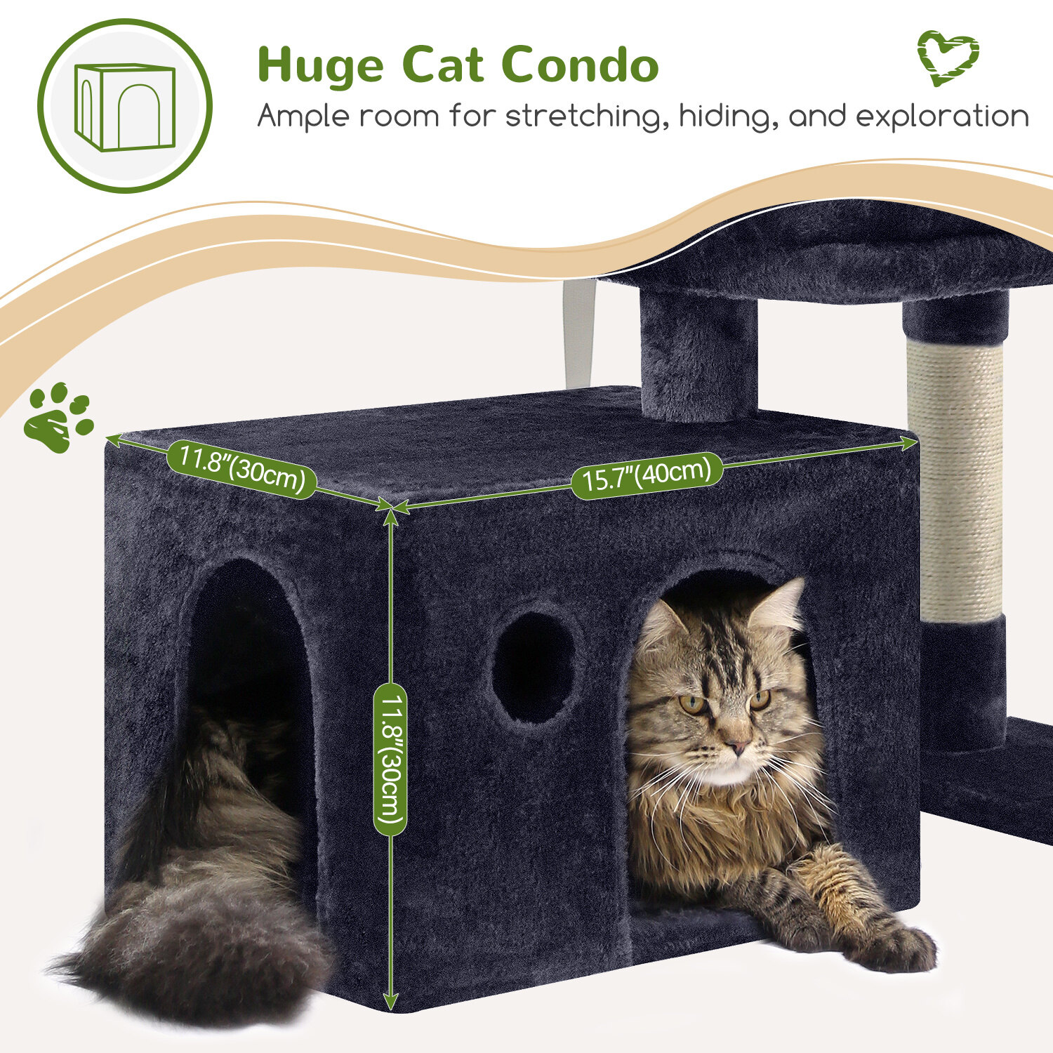 globlazer-f32-arbre-chat-gris-fonc-32-pouces-compact image 6