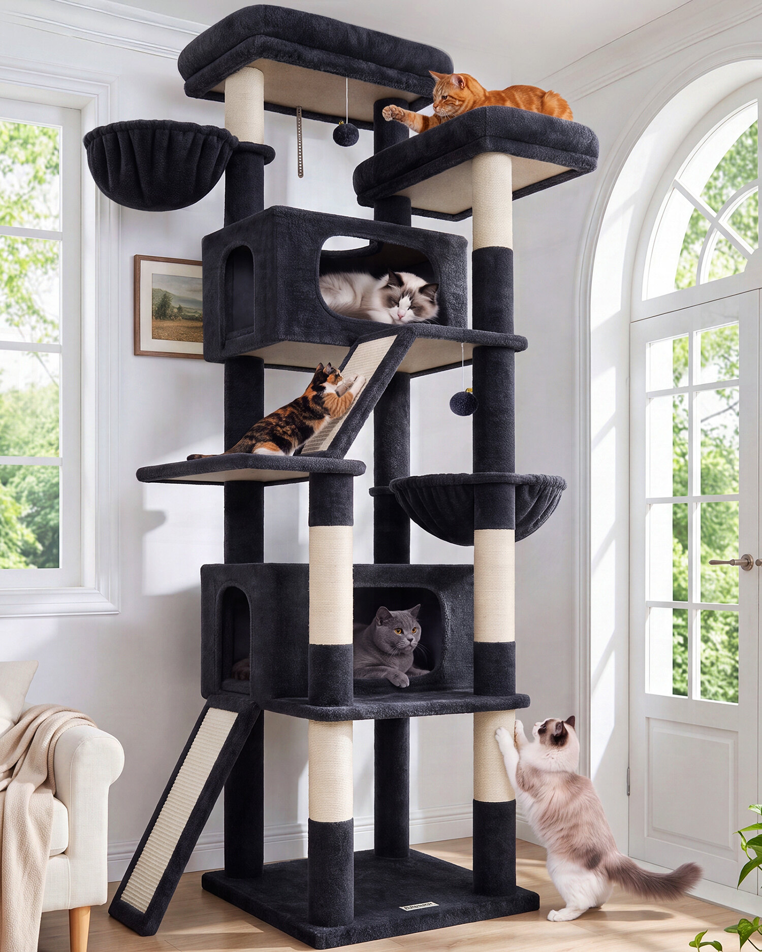 globlazer-s-series-s79-arbre-chat-gris-fonc-79-pouces image 1