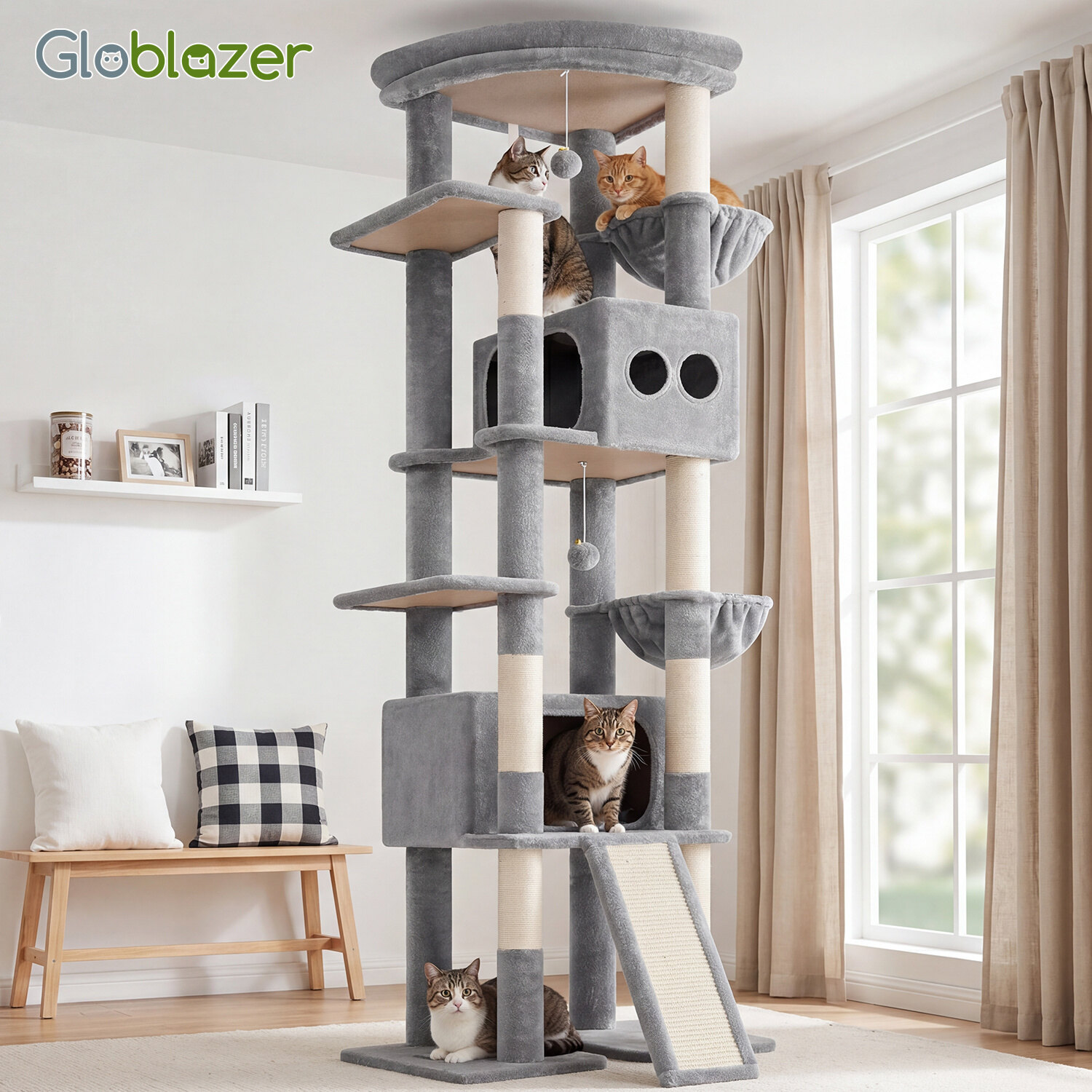 globlazer-s84e-arbre-chat-grand-gris-clair-213-cm image 8