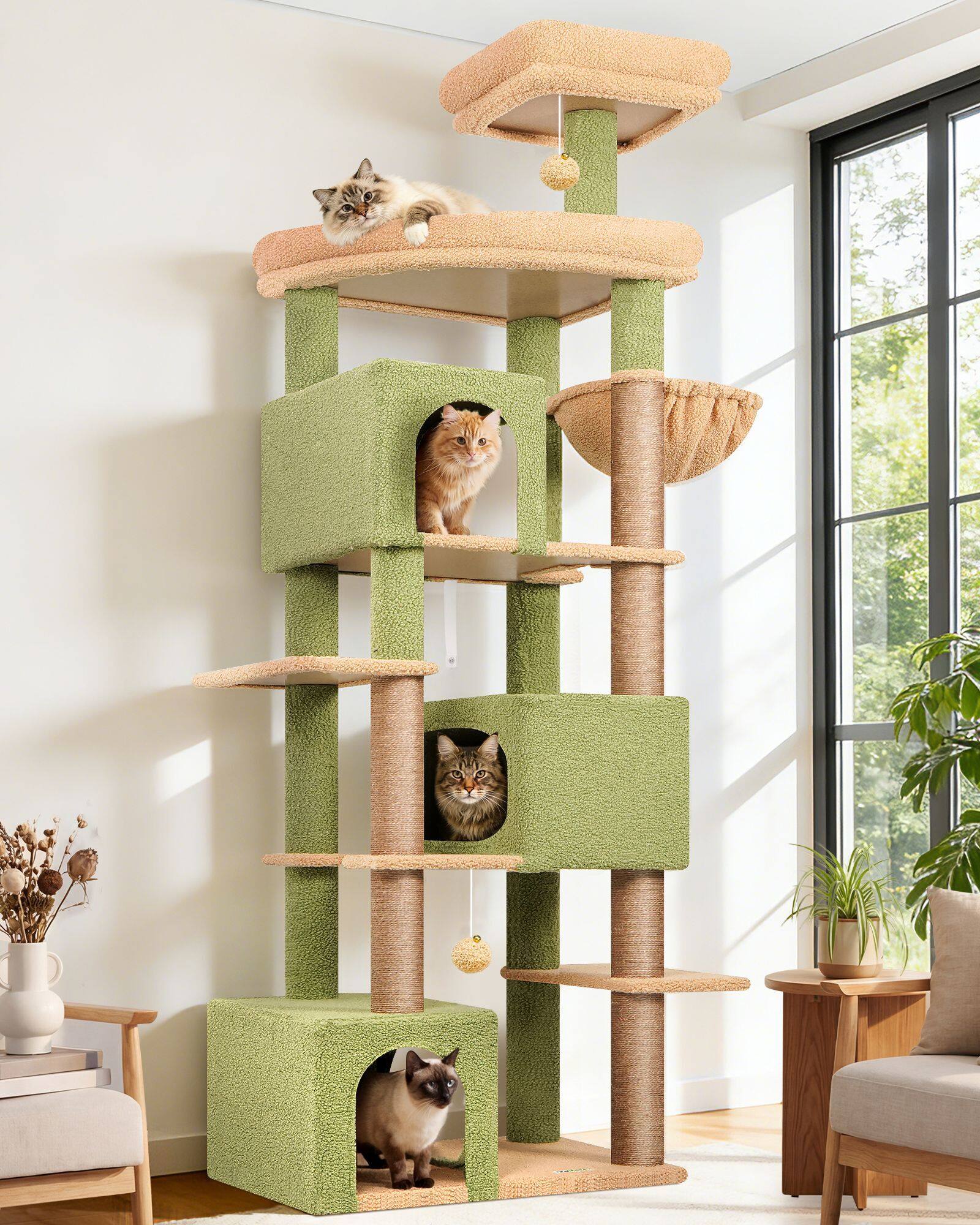 globlazer-s-series-s80-arbre-chat-vert-cactus-80-pouces image 1