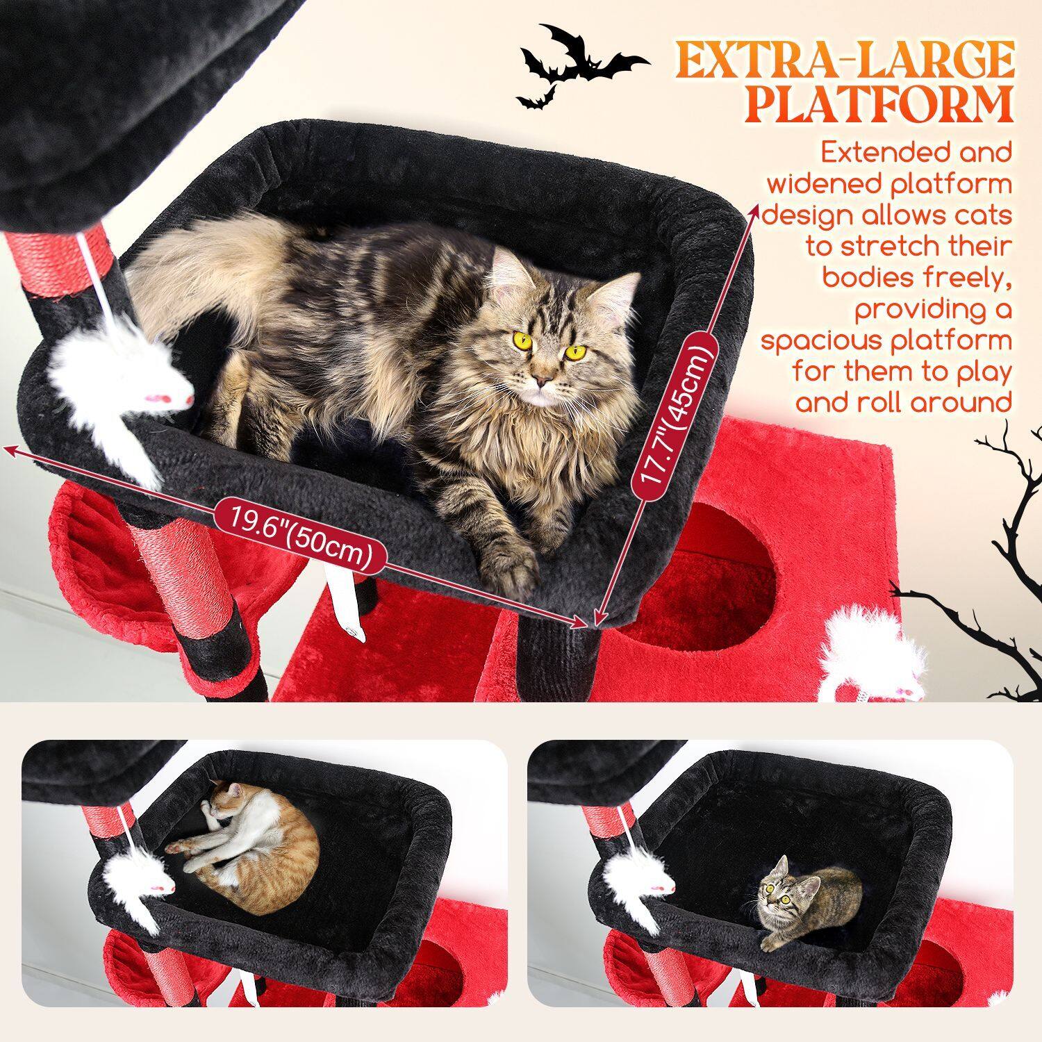 globlazer-f-series-f81-arbre-chat-grand-chat-rouge-noir-81-pouces image 3