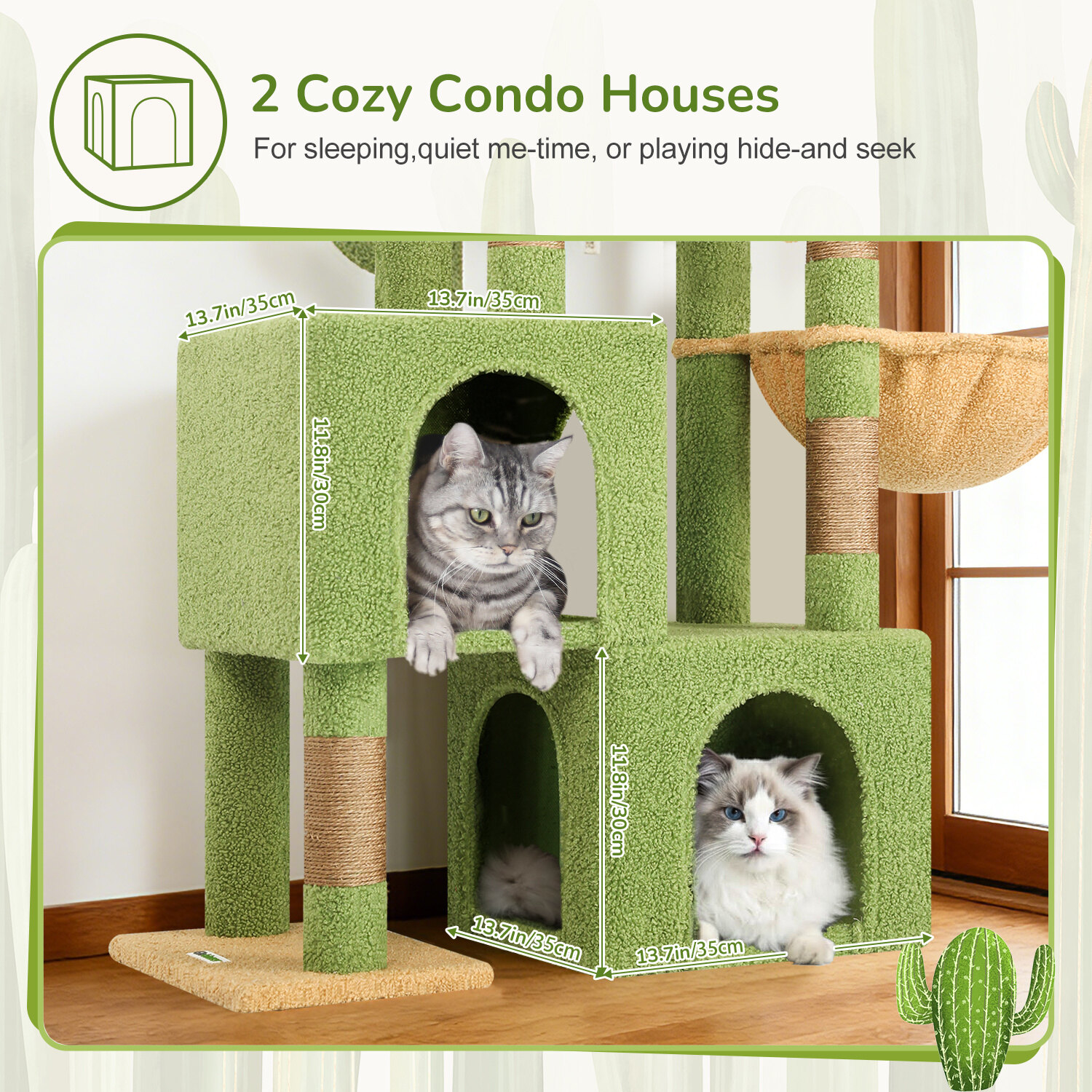 globlazer-s-series-s52-arbre-chat-vert-cactus-132-cm image 4