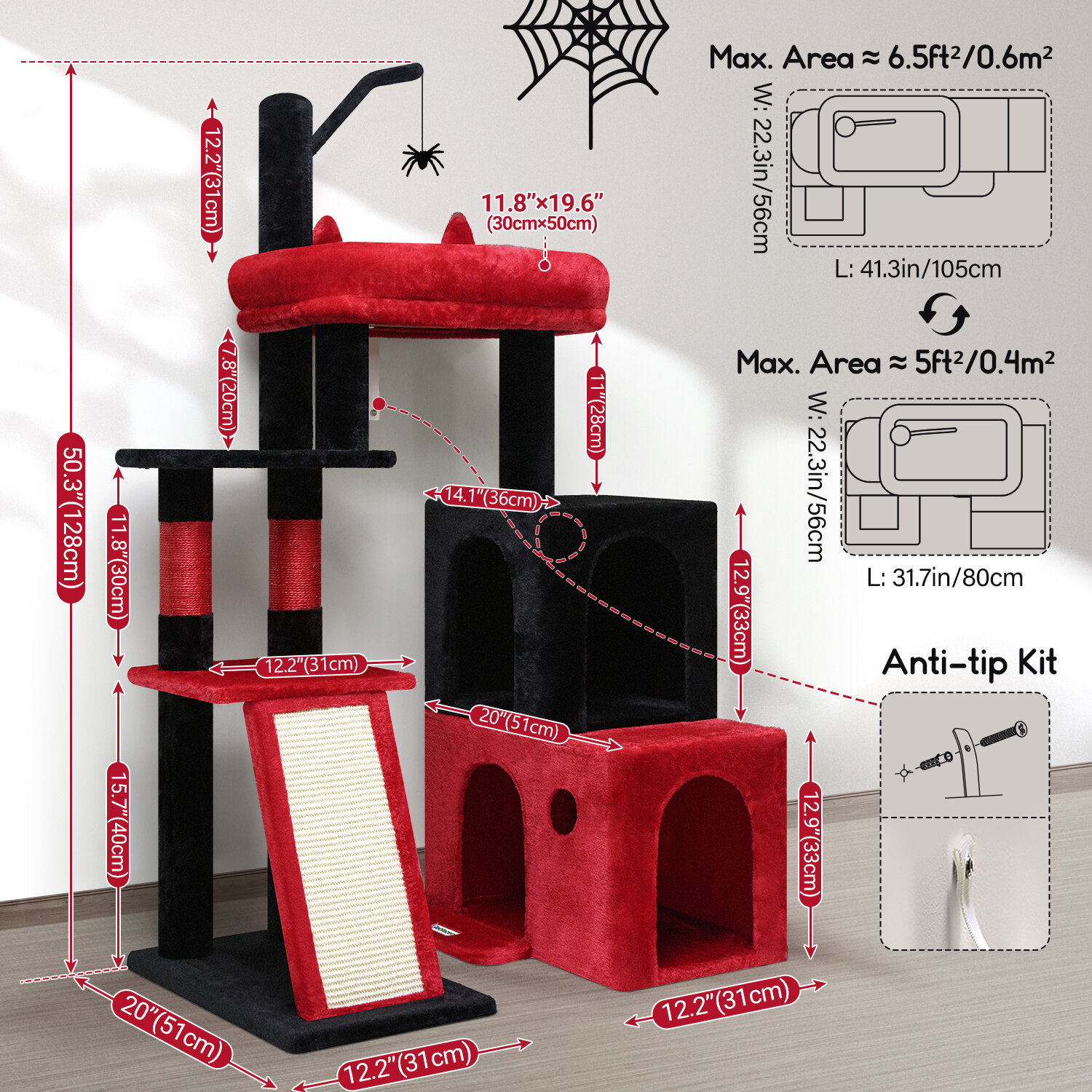 globlazer-f-series-f50-arbre-chat-noir-gothique-127-cm image 8