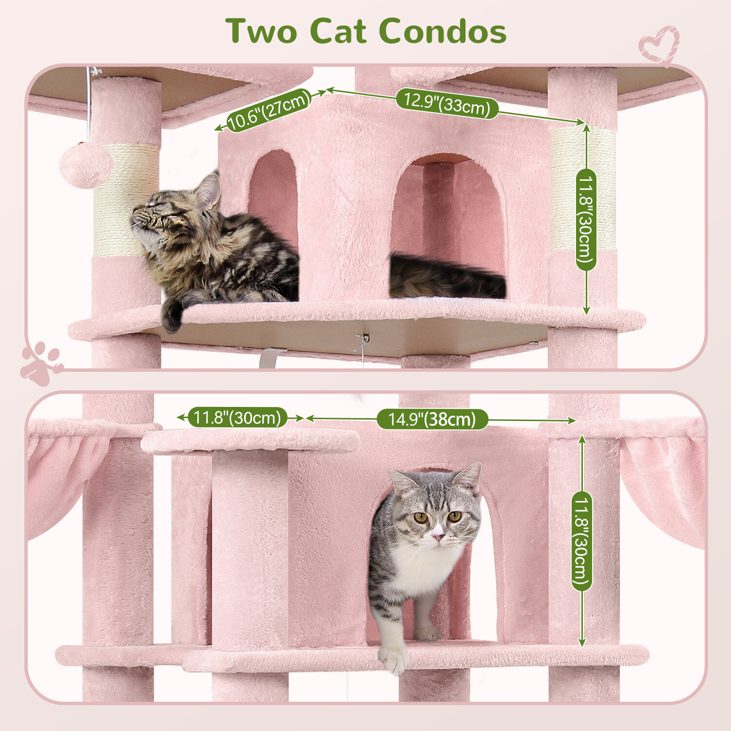 globlazer-f-series-f80-arbre-chat-rose-80-pouces-grand-chat image 4