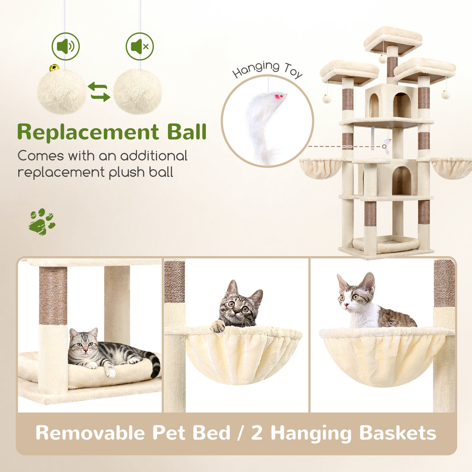 globlazer-f68b-arbre-chat-68-pouces-beige image 6