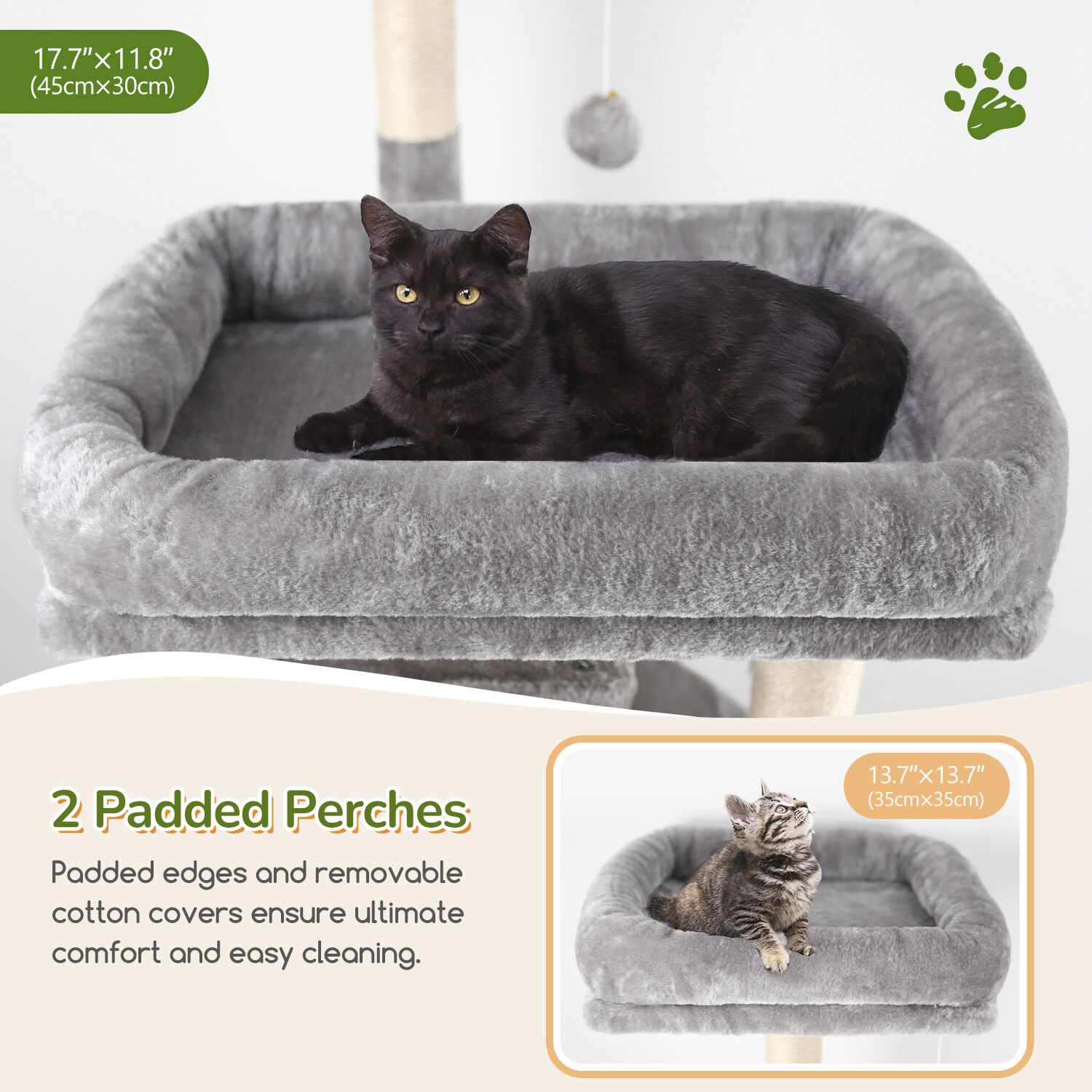 globlazer-f-series-f77b-arbre-chat-77-pouces-gris-clair-grand image 3