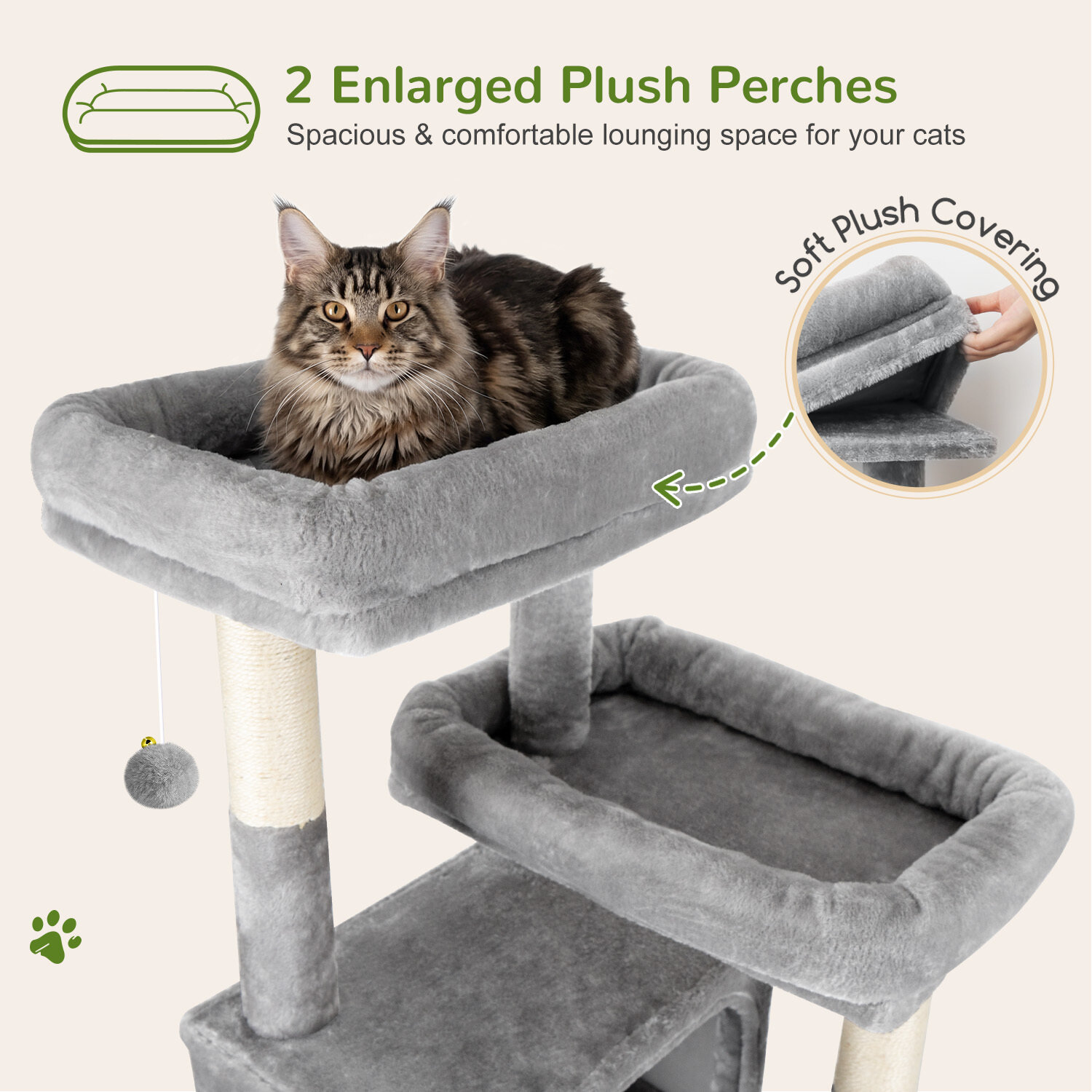 globlazer-f-series-f82b-arbre-chat-gris-clair-82-pouces-grand image 5