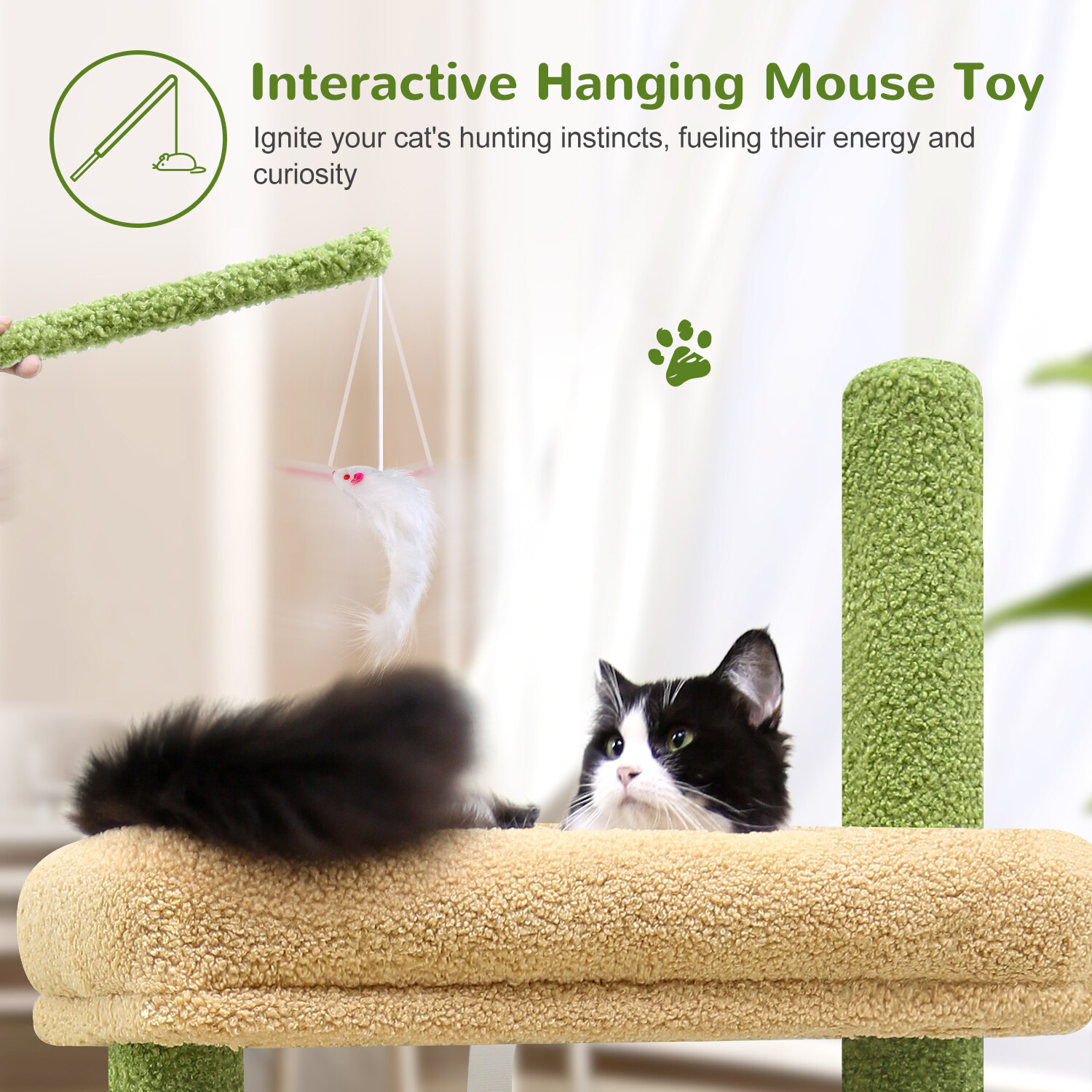globlazer-f-series-f46a-arbre-chat-vert-117-cm-compact image 7