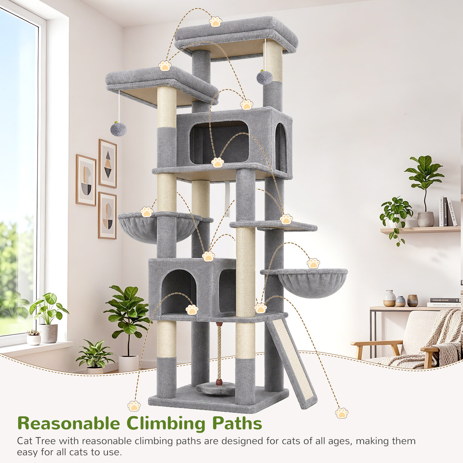 globlazer-f-series-f75b-arbre-chat-gris-clair-190-cm image 8