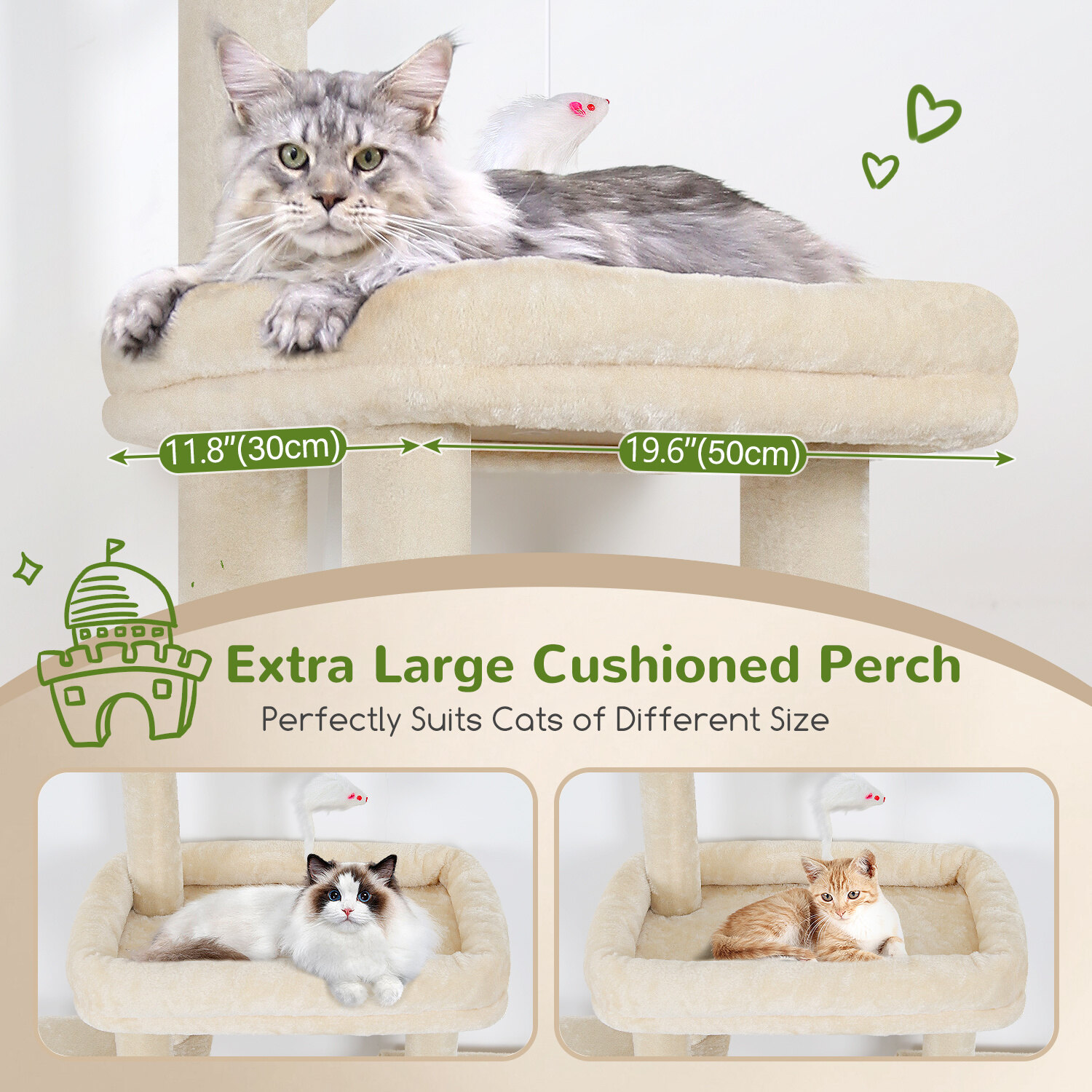 globlazer-f50-arbre-chat-beige-50-pouces-grands-chats image 5