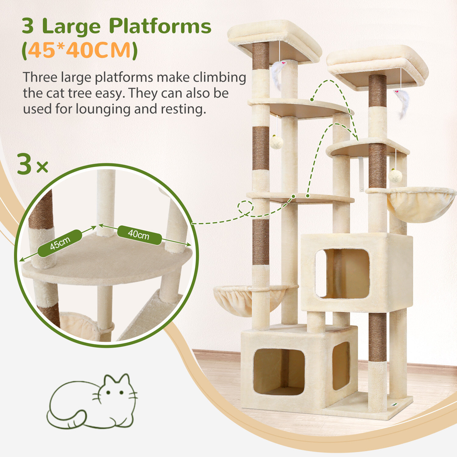 globlazer-s-series-s74e-arbre-chat-beige-robuste-188-cm image 5