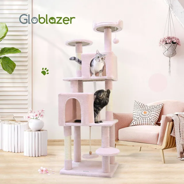 globlazer-f62-arbre-chat-tour-rose-157-cm image 1