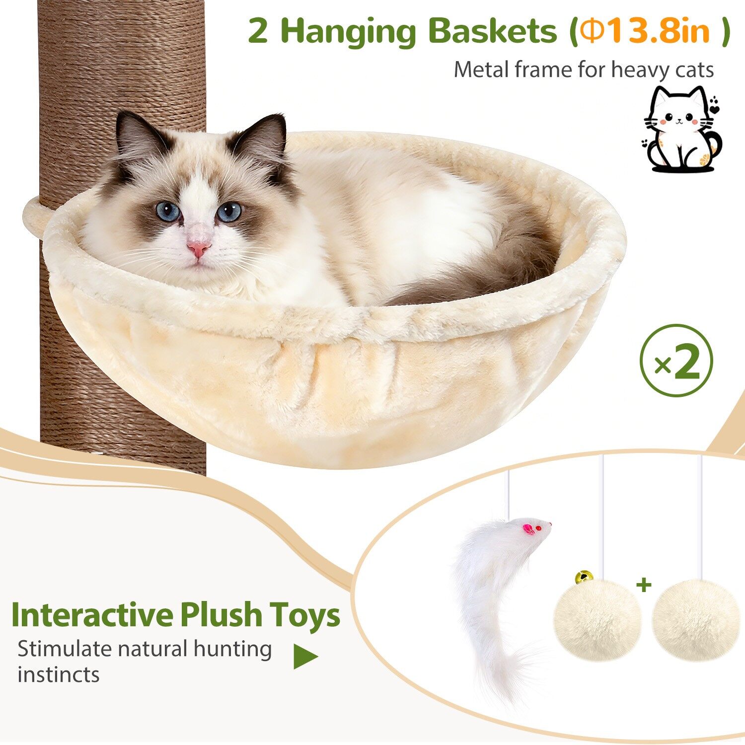 globlazer-s67-arbre-chat-170-cm-beige-griffoir-pais image 7