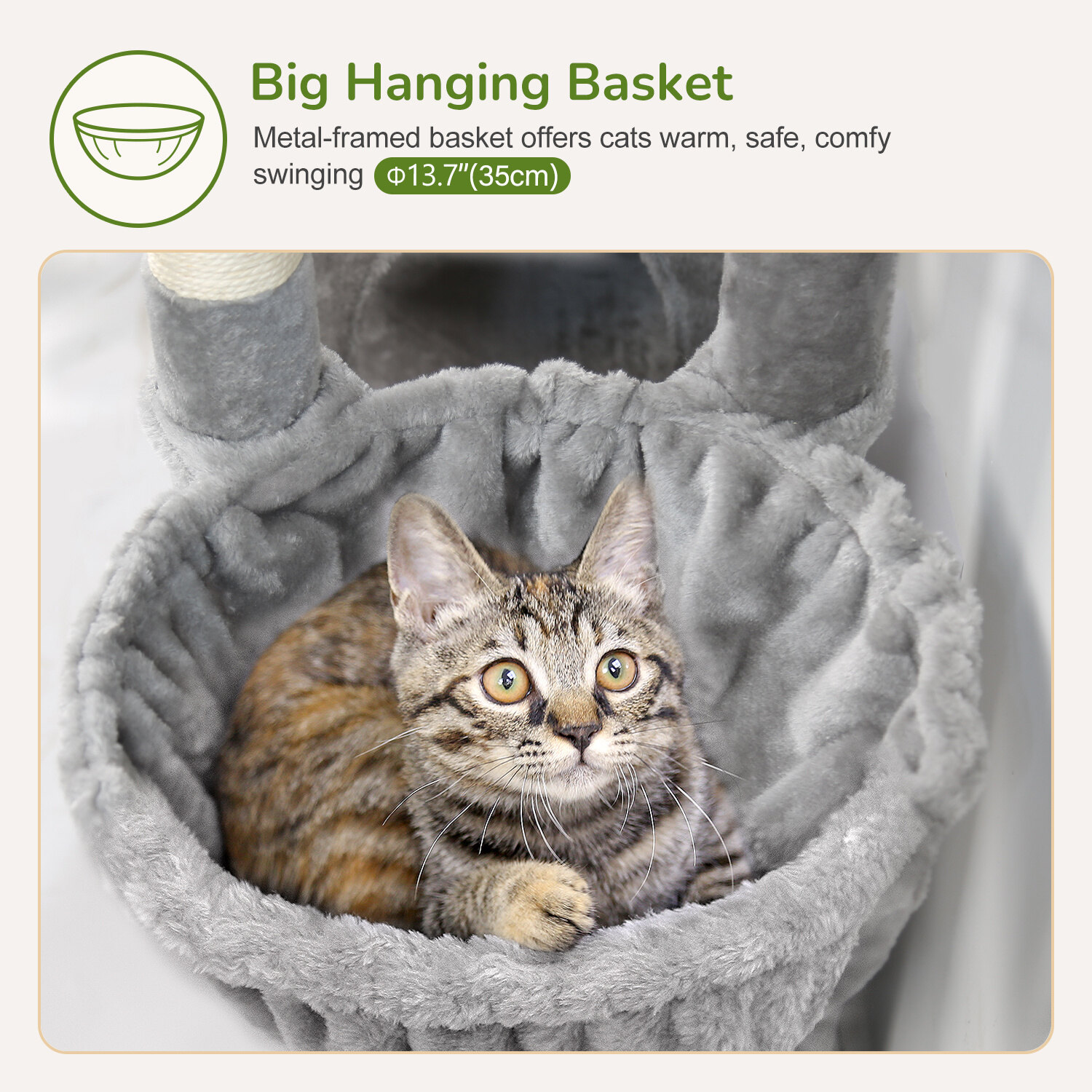 globlazer-s-series-s52-arbre-chat-gris-clair-132-cm-robuste image 5