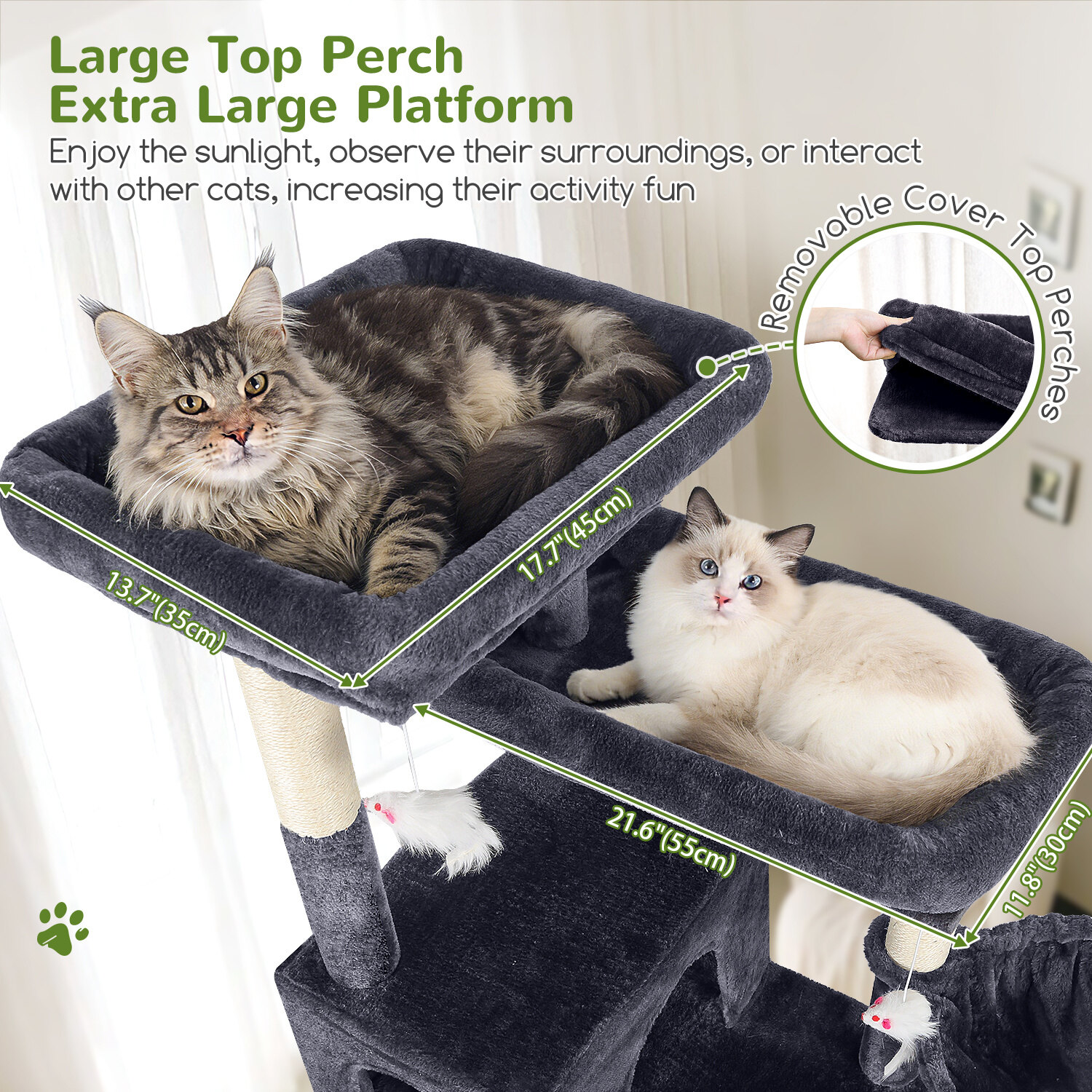 globlazer-s-series-s81c-arbre-chat-gris-fonc-206-cm image 5