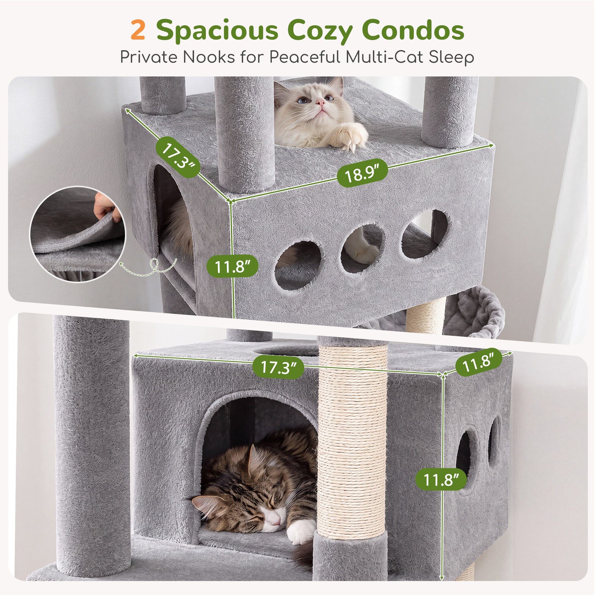 globlazer-s-series-arbre-chat-84-pouces-multi-niveaux-beige image 4