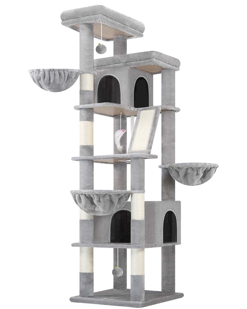 globlazer-s80g-arbre-chat-80-pouces-gris-clair-robuste image 2