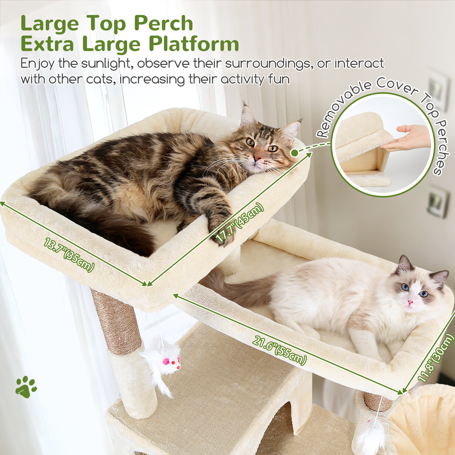 globlazer-s81c-s-series-arbre-chat-beige-206-cm-large image 5