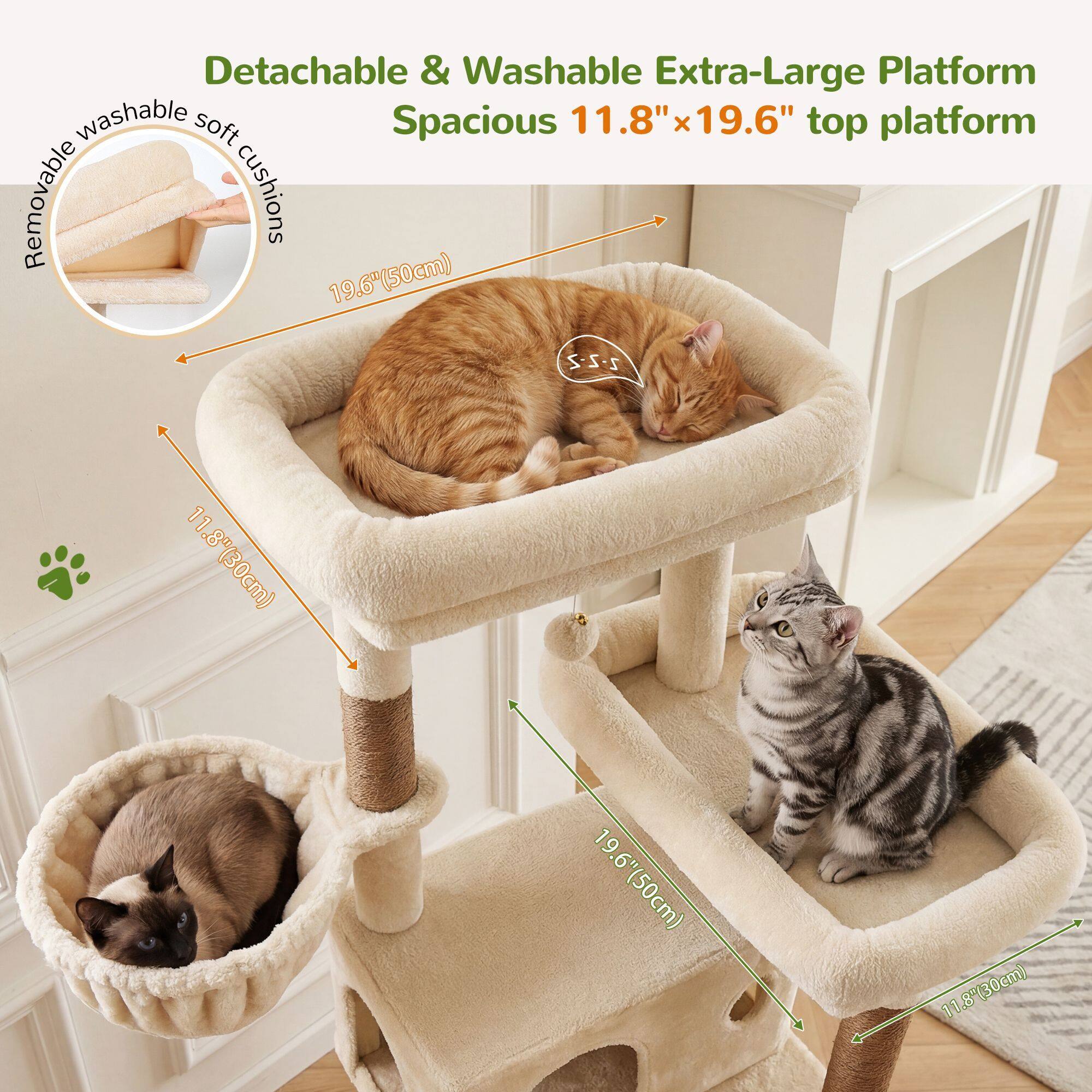 globlazer-s-series-s77c-arbre-chat-beige-77-pouces-grand image 4