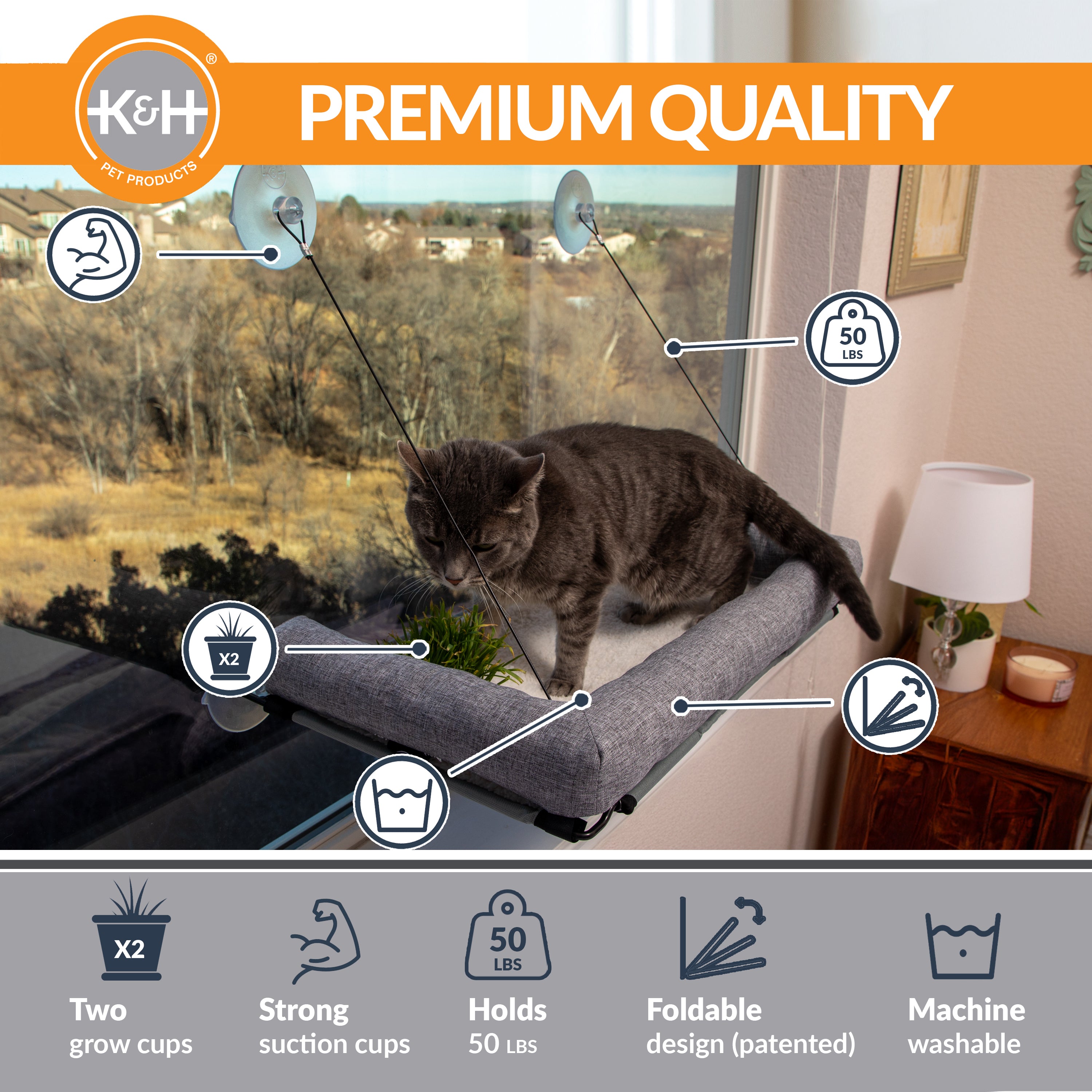 k-h-kitty-sills-ez-mount-hamac-fen-tre-chat-avec-herbe-chat image 2