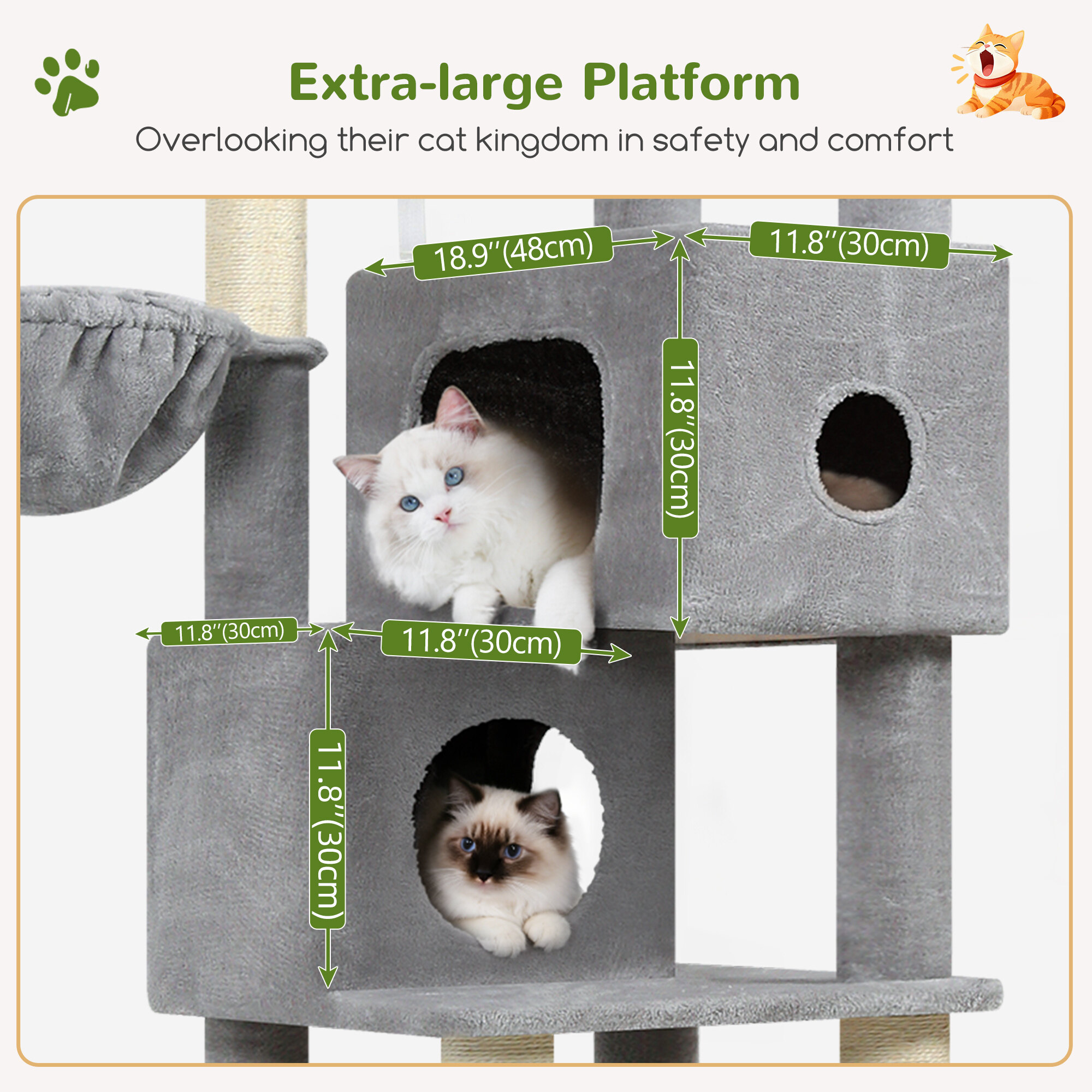 globlazer-s-series-s73-arbre-chat-gris-clair-73-pouces-grand image 4
