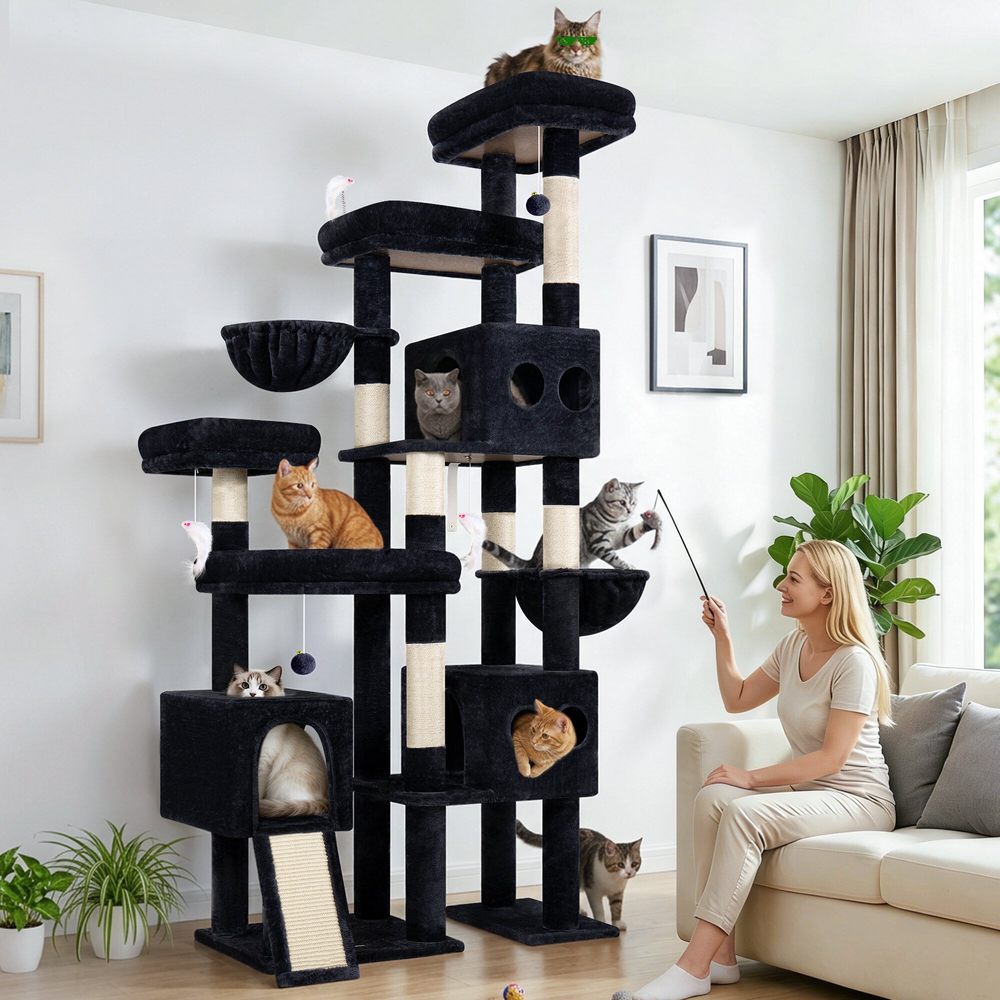 globlazer-s-series-s82d-arbre-chat-gris-fonc-82-pouces image 1