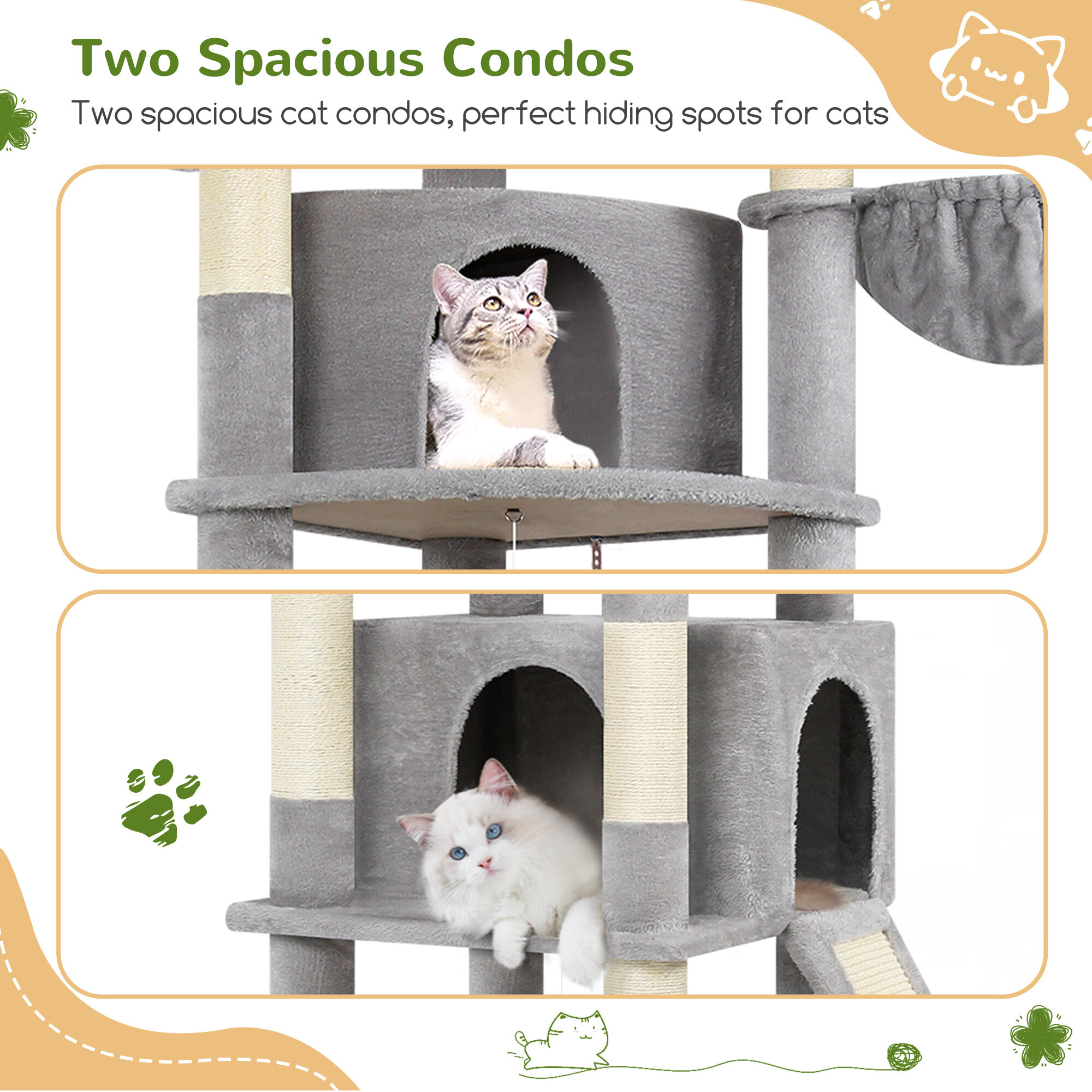 globlazer-f76c-arbre-chat-76-pouces-gris-clair-xxl image 5