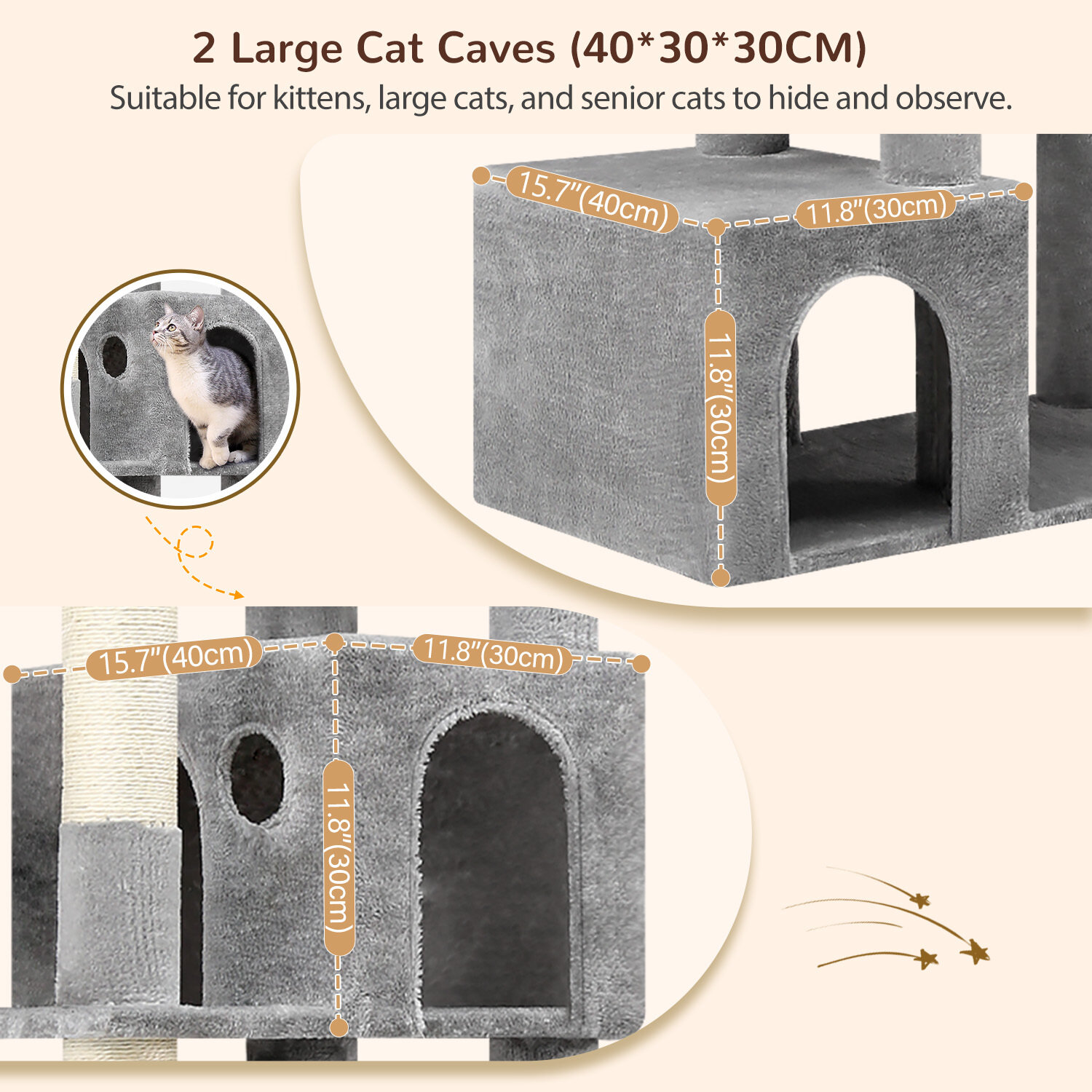 globlazer-s76b-arbre-chat-gris-clair-76-pouces-grand image 3