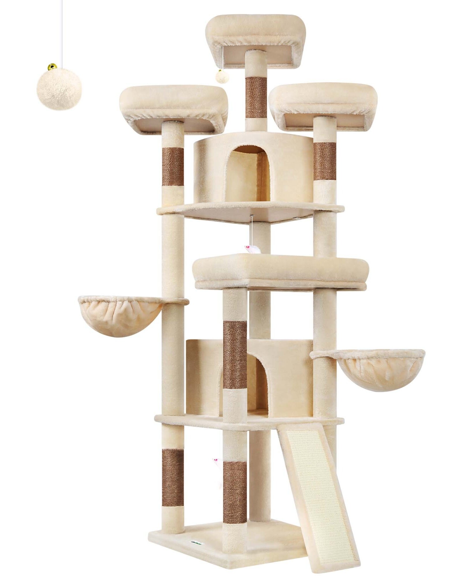globlazer-f80h-arbre-chat-beige-203-cm-grand-chat image 2