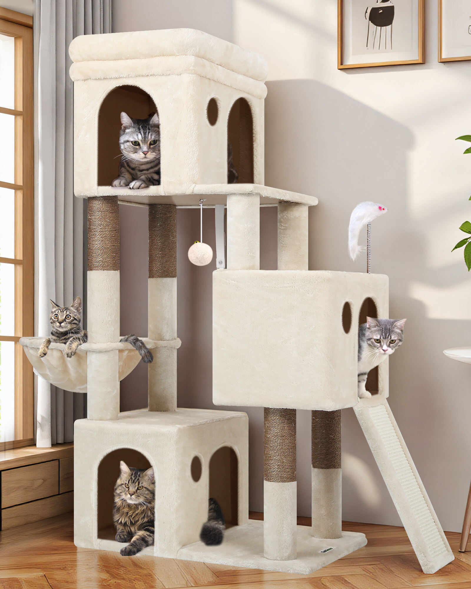globlazer-f-series-f52b-arbre-chat-beige-52-pouces-niche image 1