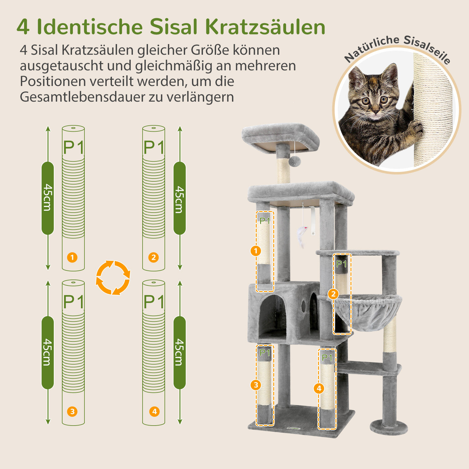 globlazer-f65b-arbre-chat-haut-gris-clair-165-cm image 7