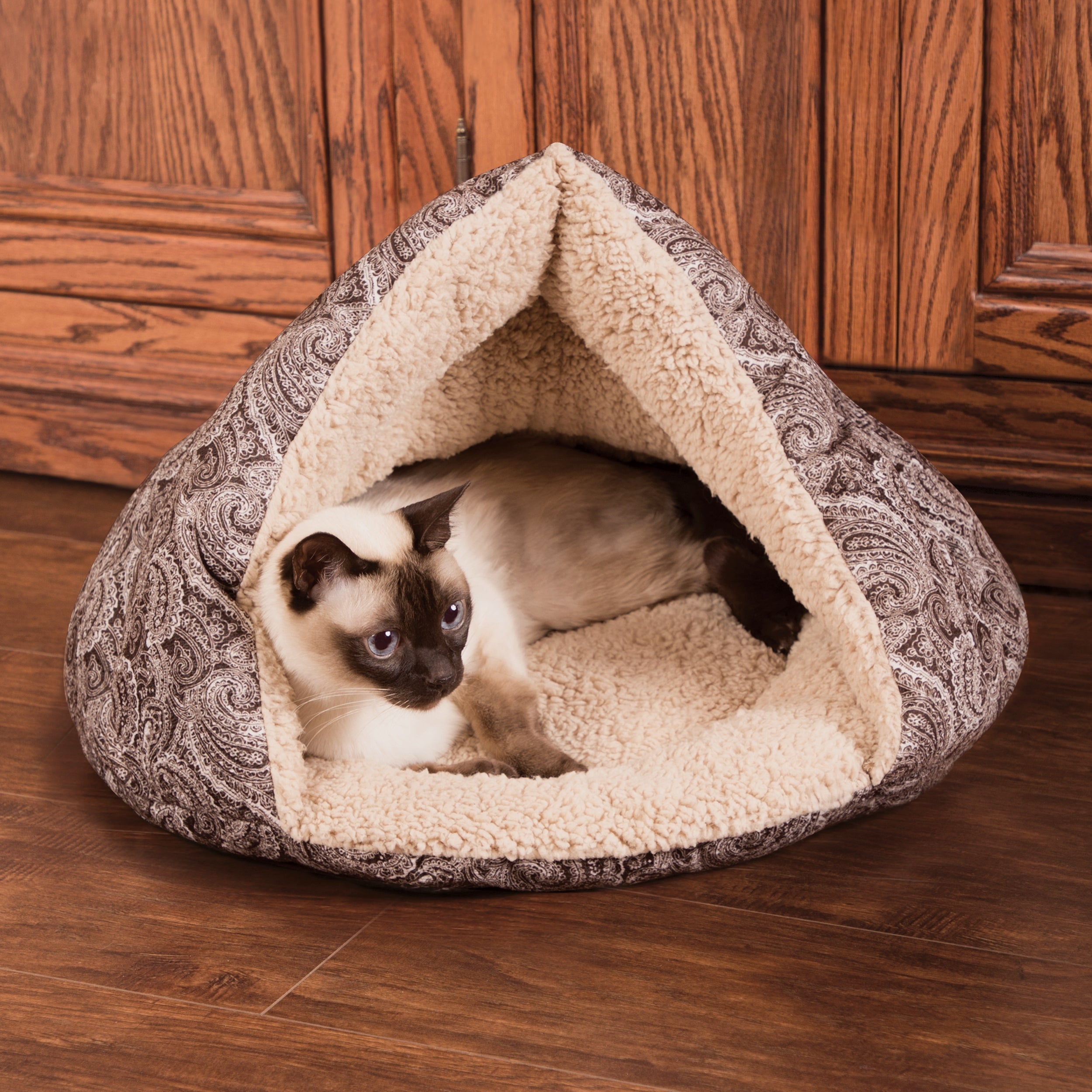 k-h-self-warming-hut-hutte-chat-auto-chauffante-paisley-gris image 8