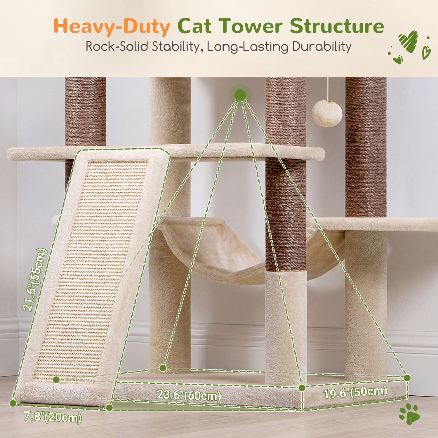 globlazer-s-series-s81f-arbre-chat-beige-206-cm image 7