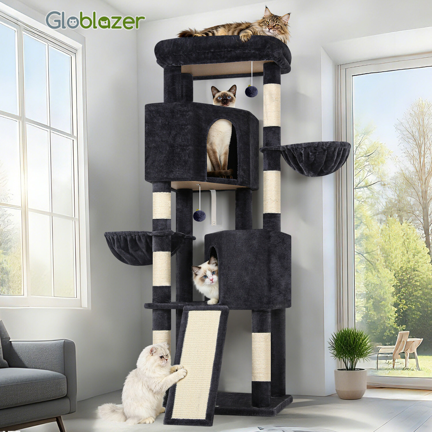 globlazer-s69b-arbre-chat-69-pouces-gris-fonc-grand image 8