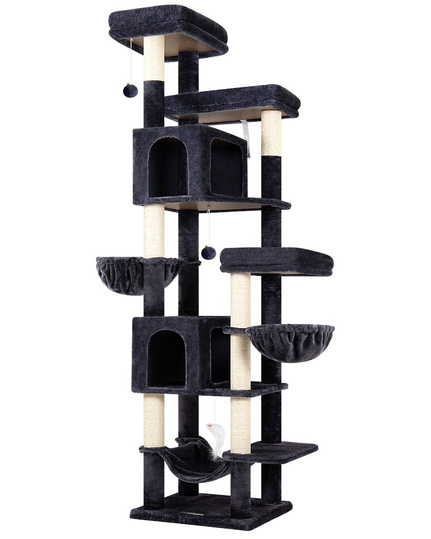 globlazer-f82b-arbre-a-chat-gris-fonce-208-cm image 2
