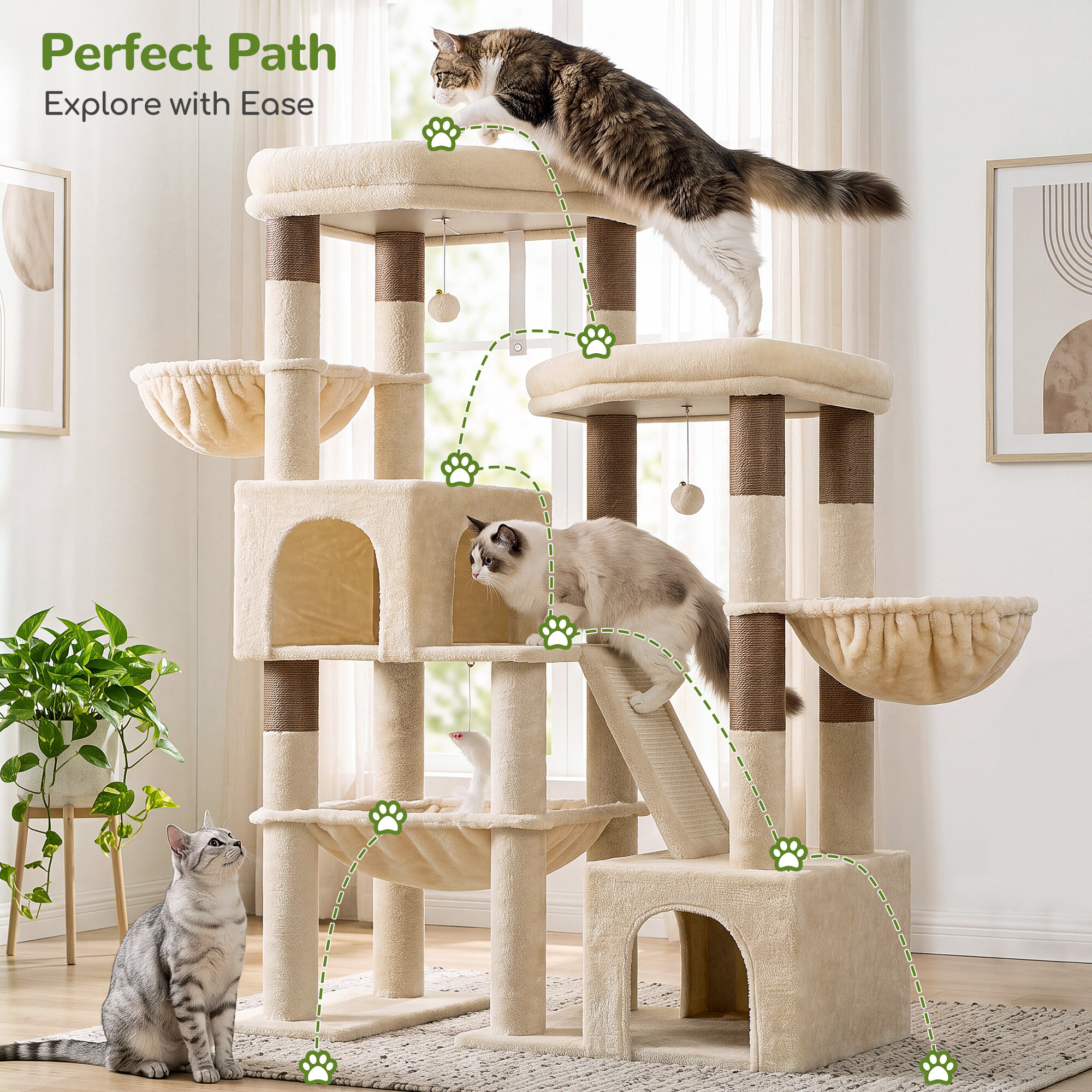 globlazer-s59-arbre-chat-beige-150-cm-grand image 8