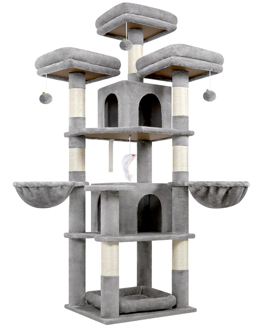 globlazer-f68b-arbre-chat-173-cm-gris-clair image 2