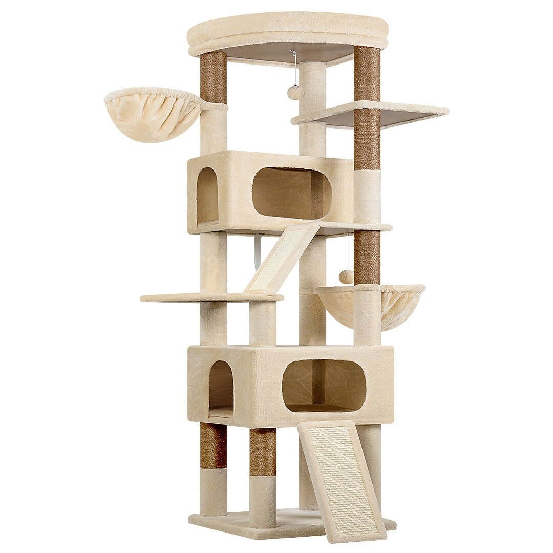 globlazer-s80h-arbre-chat-203-cm-beige-grand-chat image 2