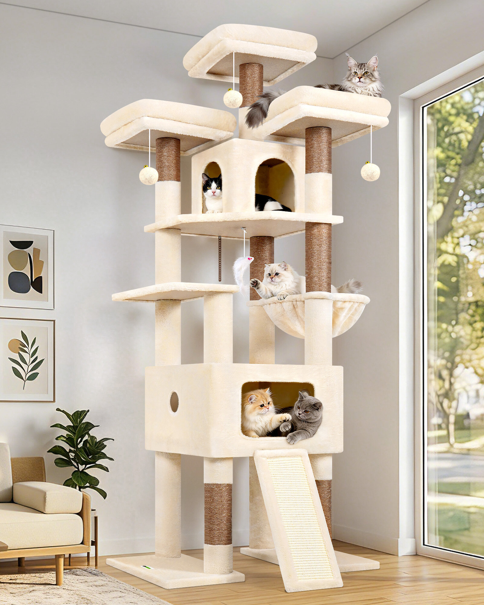 globlazer-f-series-f75-arbre-chat-beige-190-cm image 1