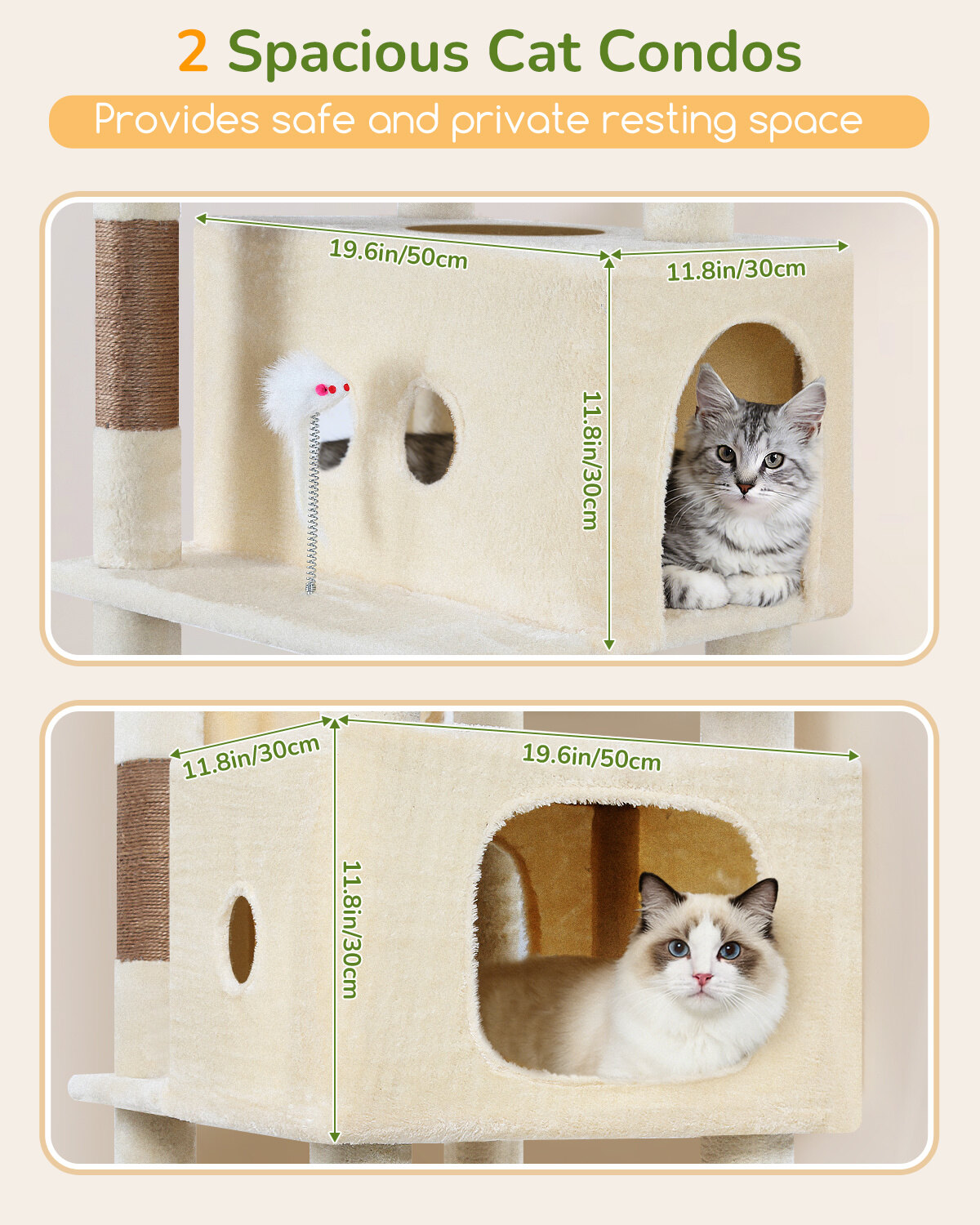 globlazer-s-series-s80b-arbre-chat-80-pouces-beige-grand image 4