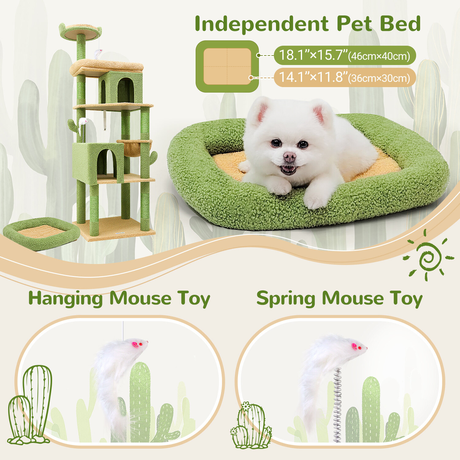 globlazer-s72-arbre-chat-cactus-vert-183-cm-grand image 7