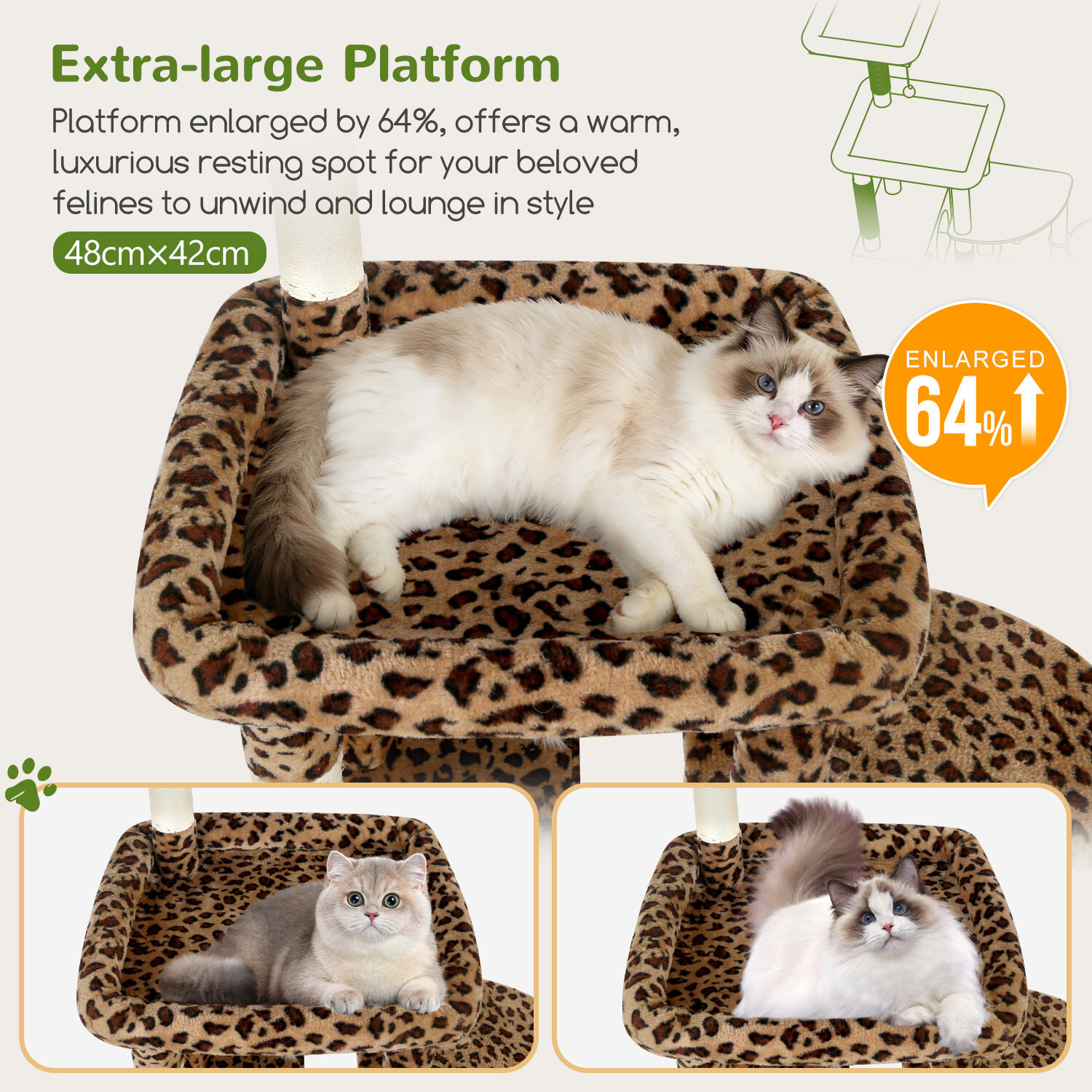 globlazer-f-series-f65b-arbre-chat-l-opard-165-cm image 3